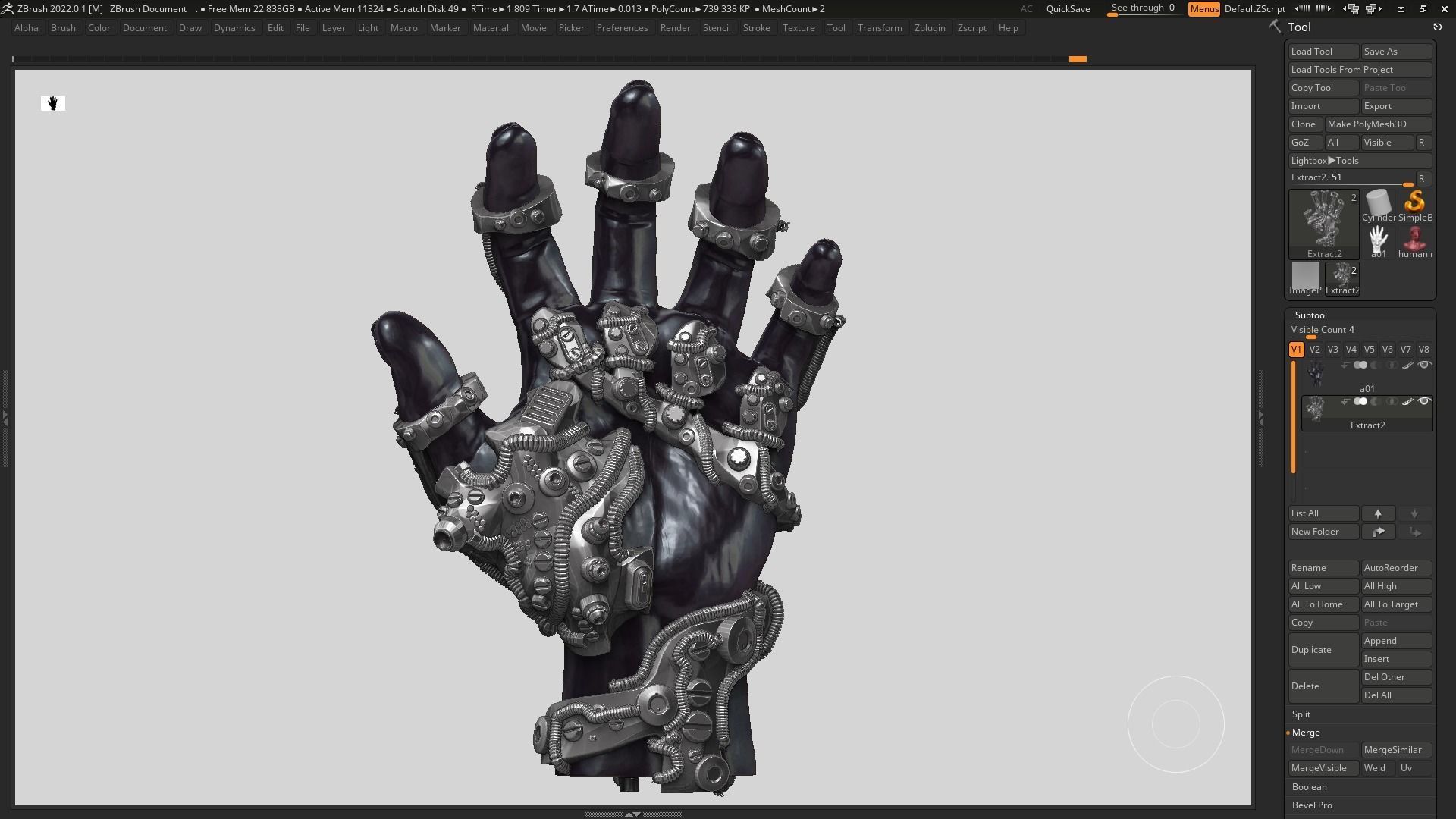 Robot hand a01 3d print model 3D print model_7