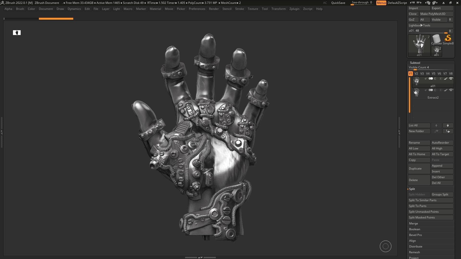 Robot hand a01 3d print model 3D print model_12