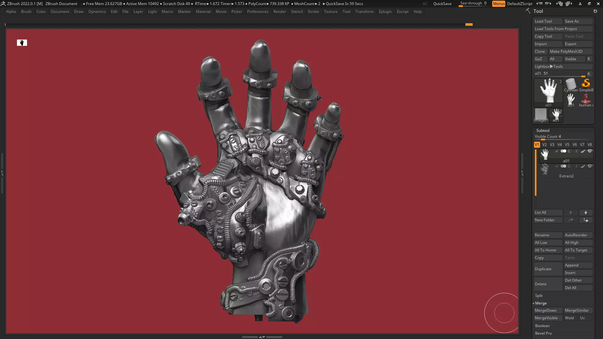 Robot hand a01 3d print model 3D print model_0