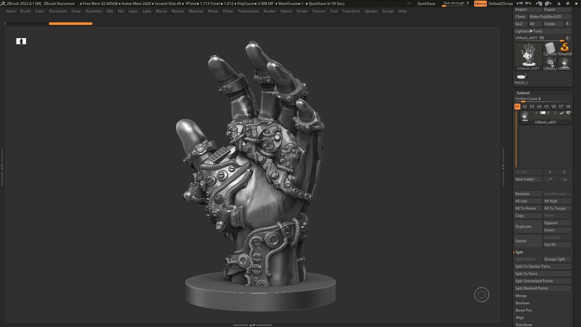 Robot hand a01 3d print model 3D print model_18