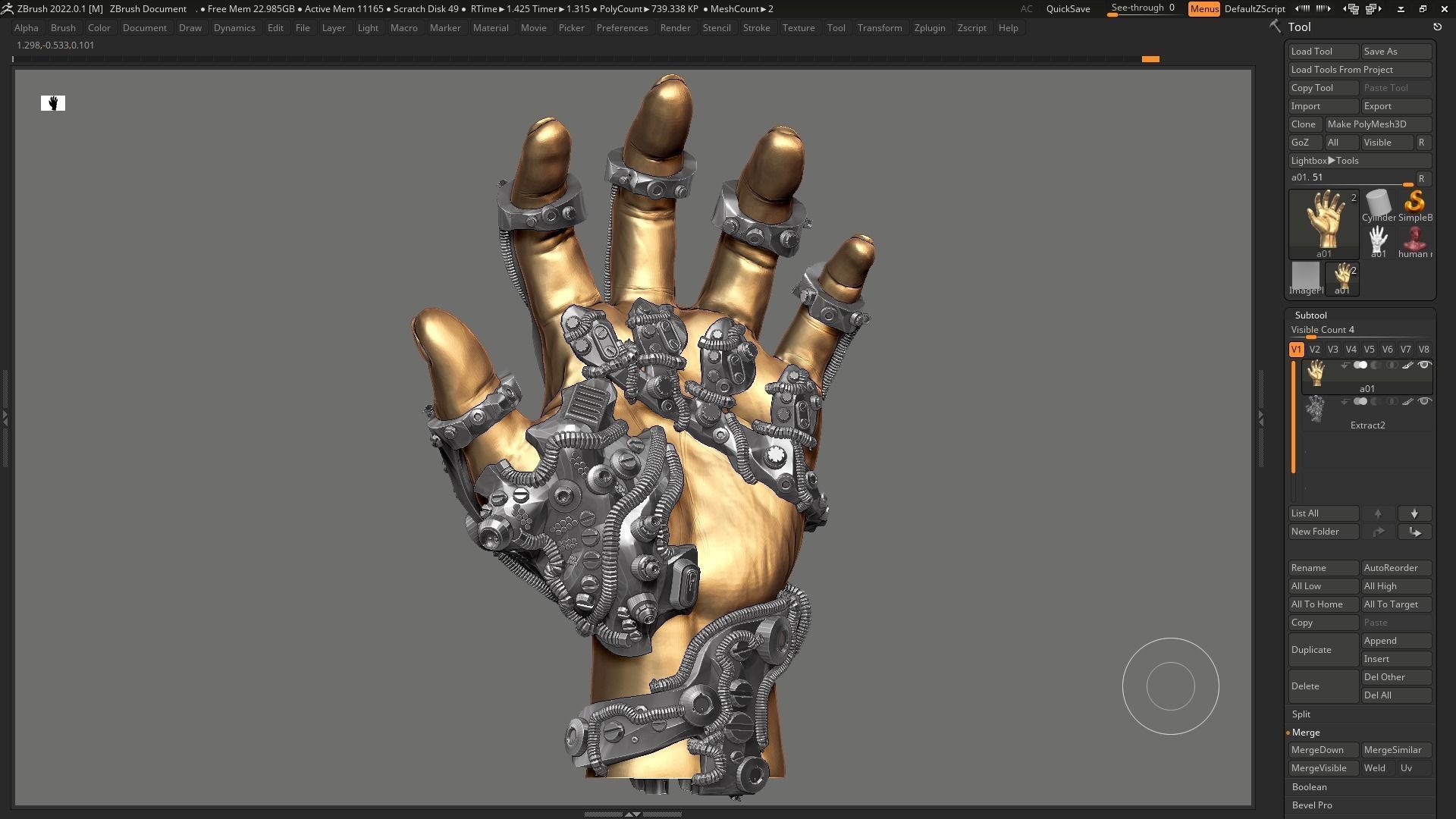 Robot hand a01 3d print model 3D print model_6