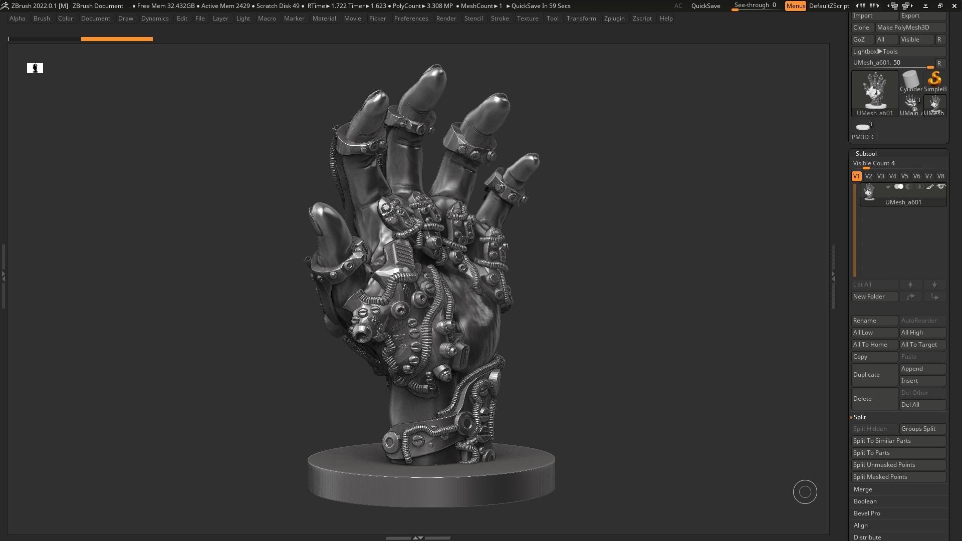 Robot hand a01 3d print model 3D print model_13