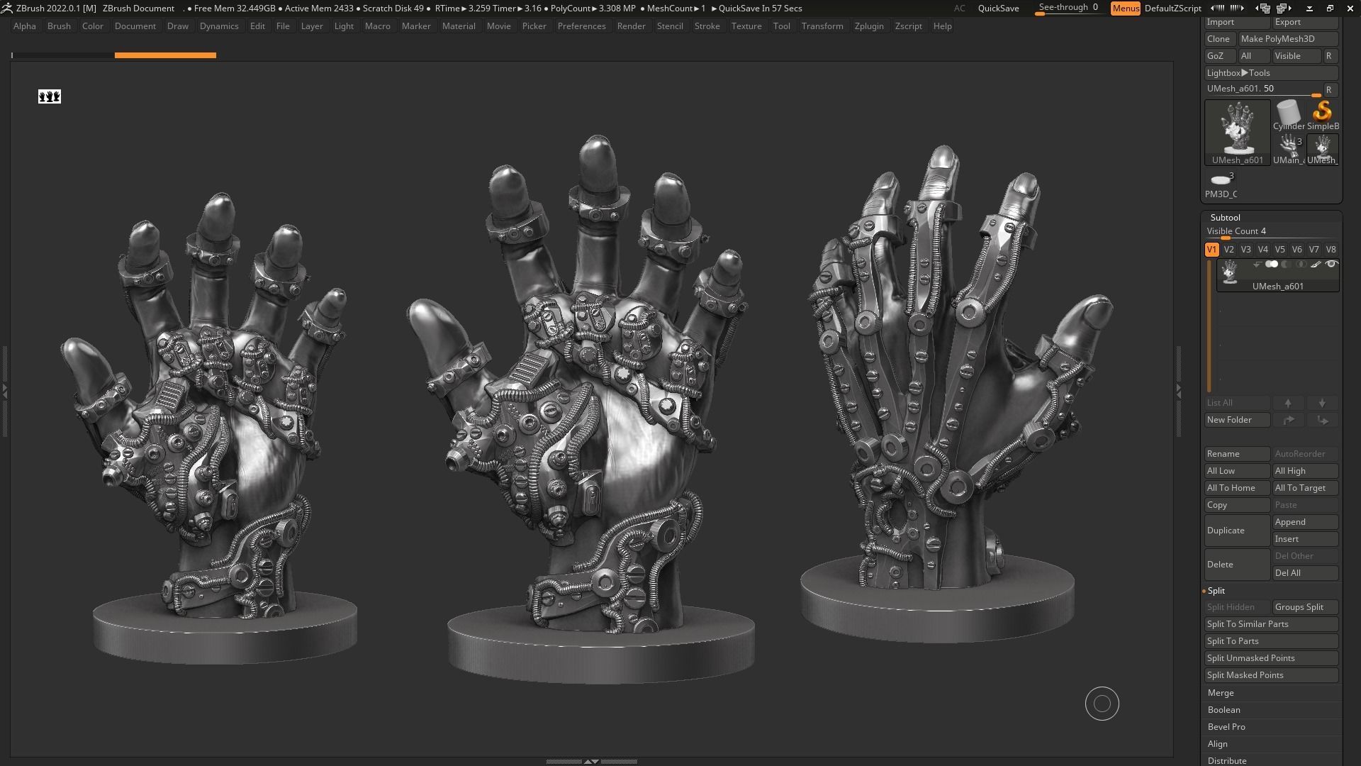 Robot hand a01 3d print model 3D print model_19