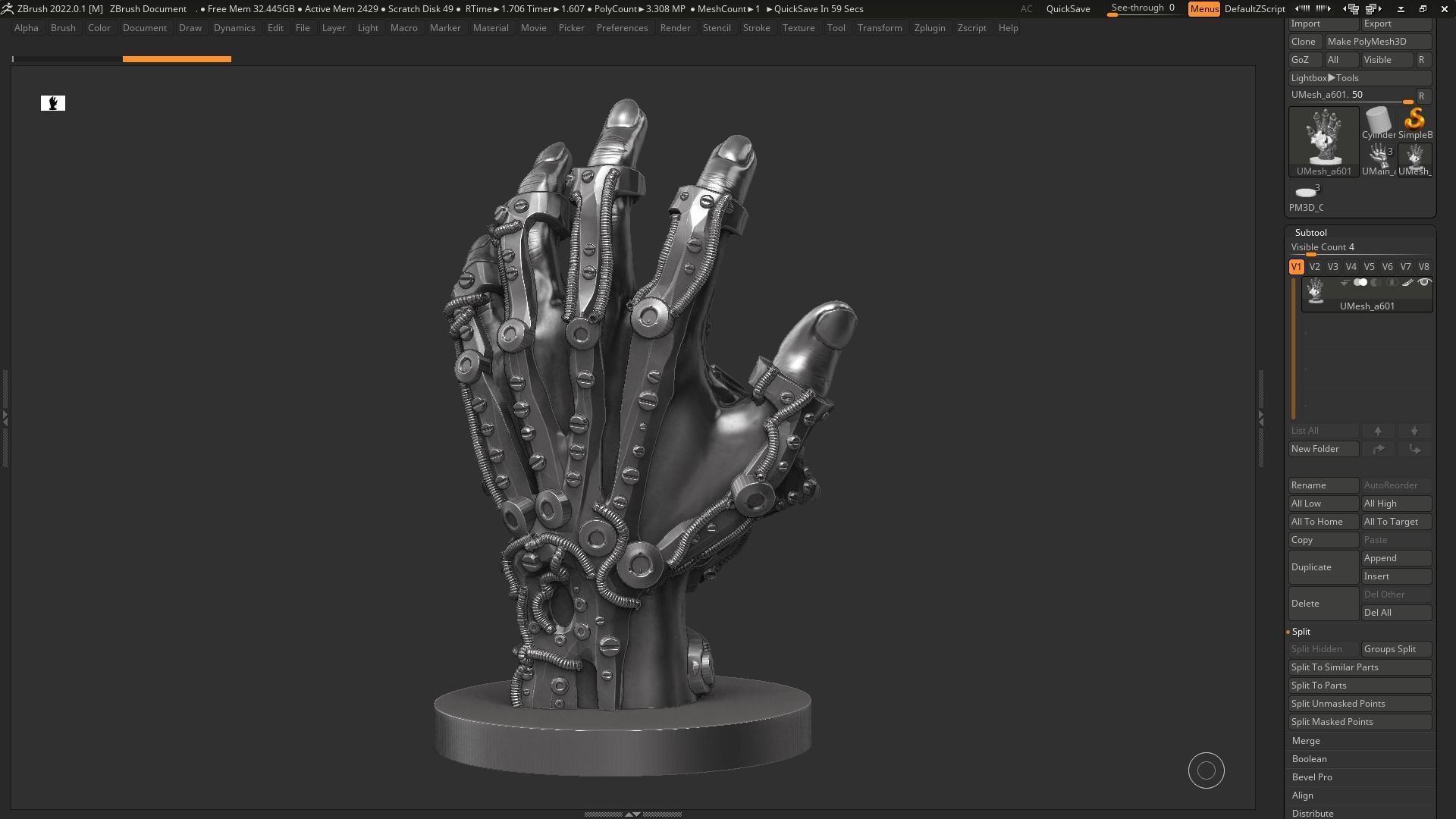 Robot hand a01 3d print model 3D print model_15