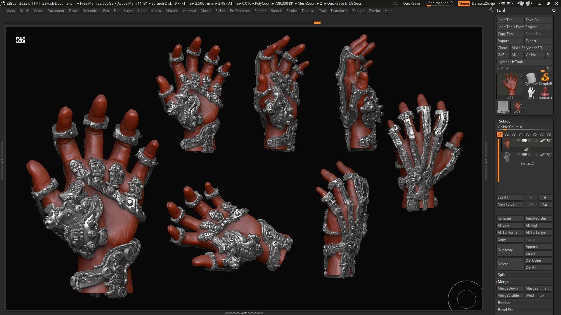 Robot hand a01 3d print model 3D print model_11