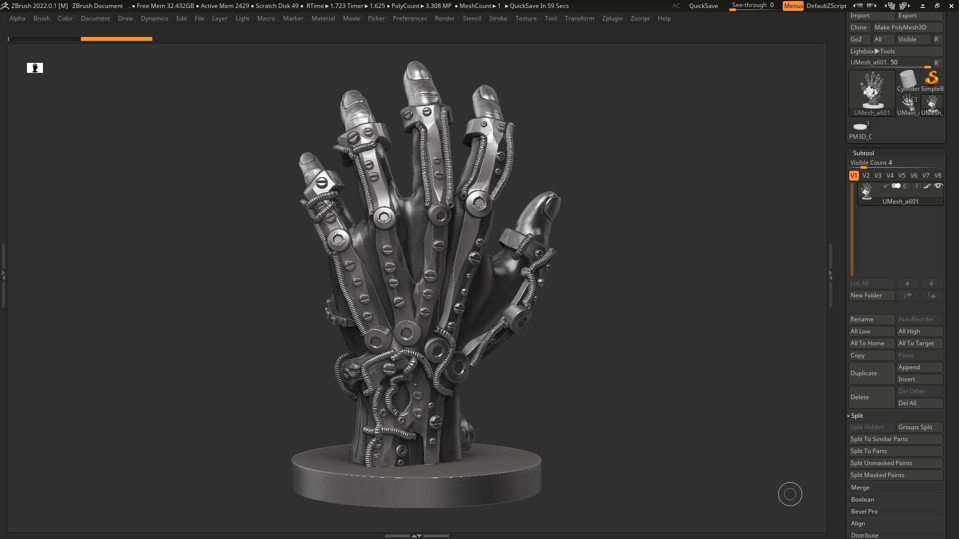 Robot hand a01 3d print model 3D print model_16