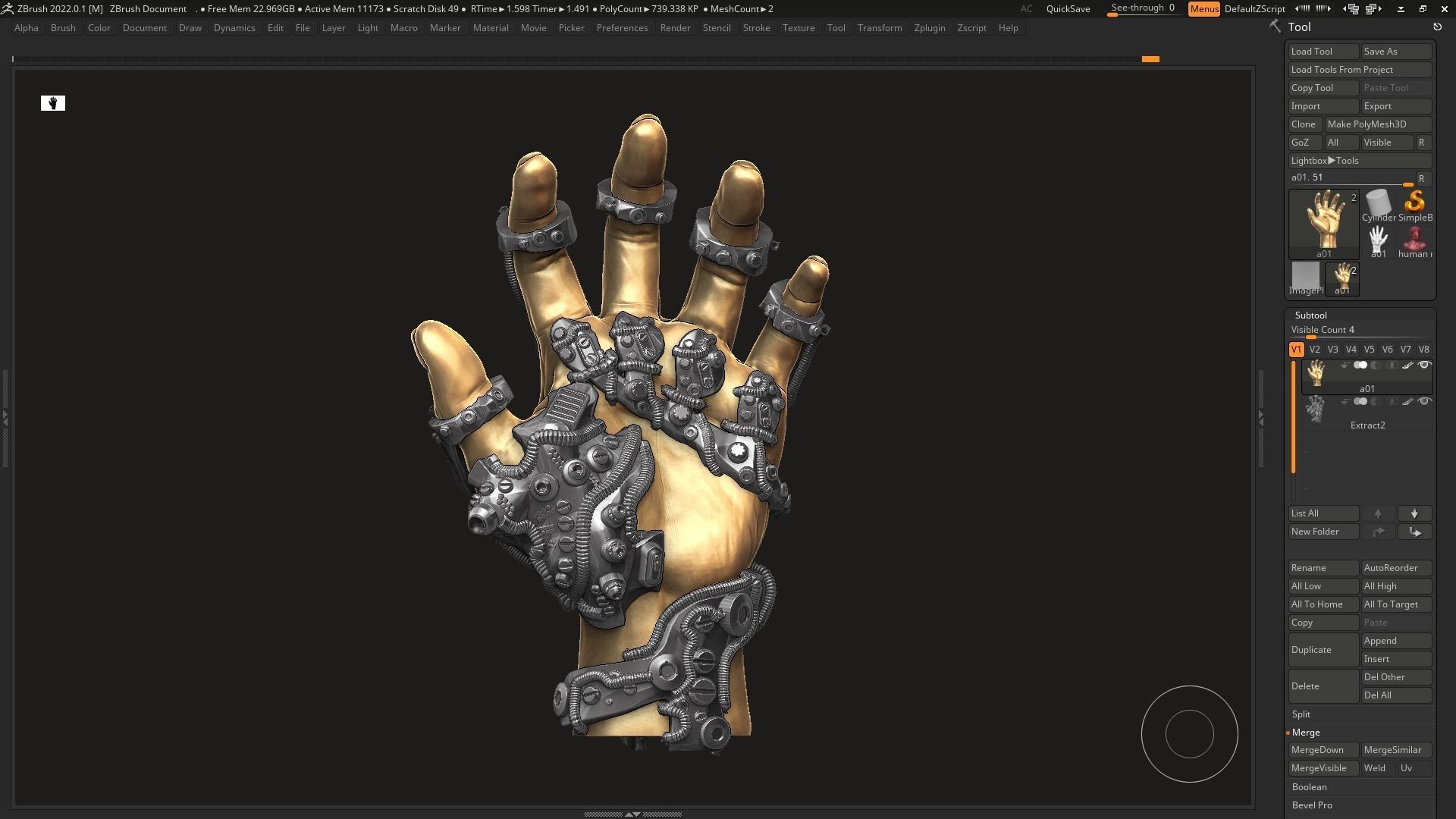 Robot hand a01 3d print model 3D print model_4