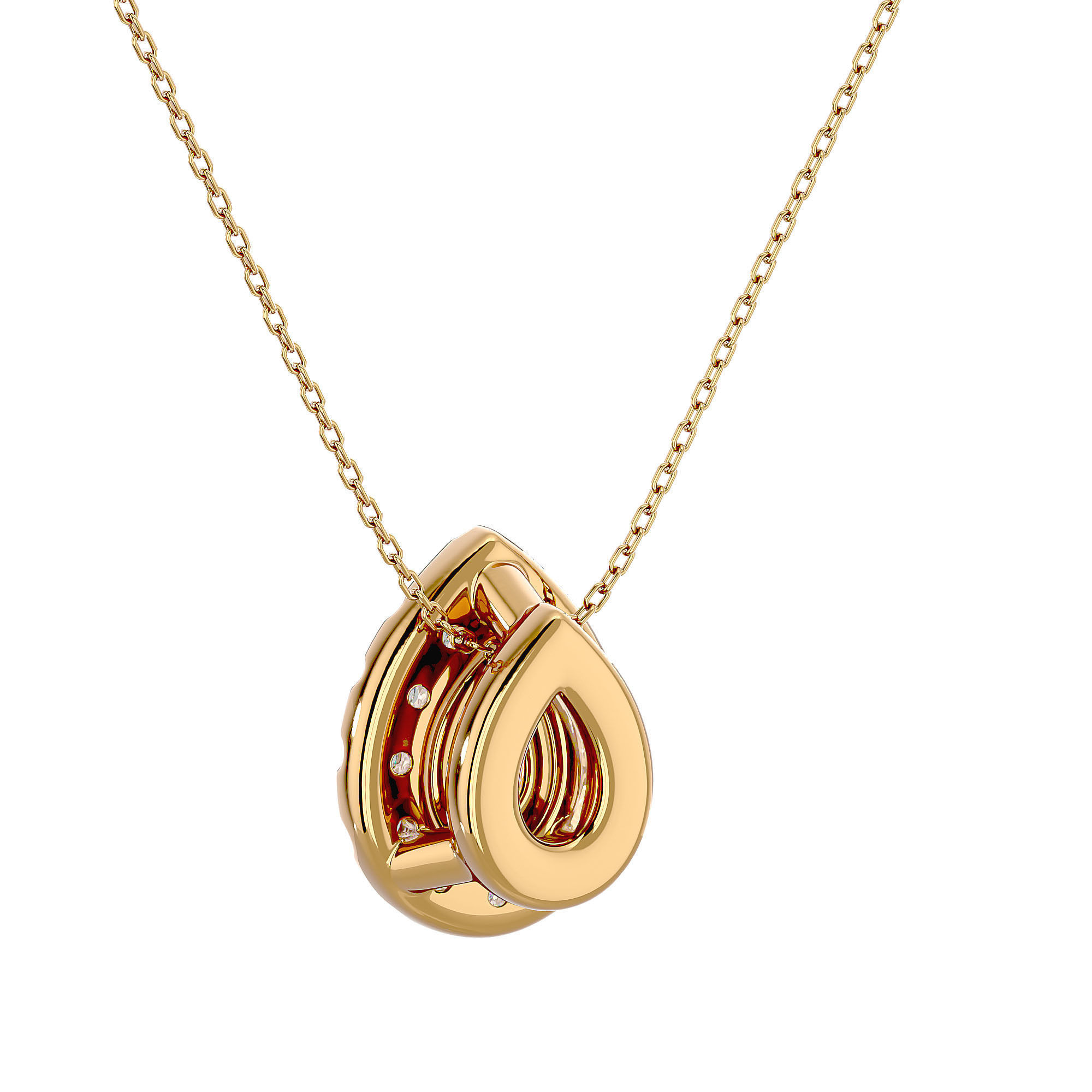 Pendant model gold with diamond 3D print model_10