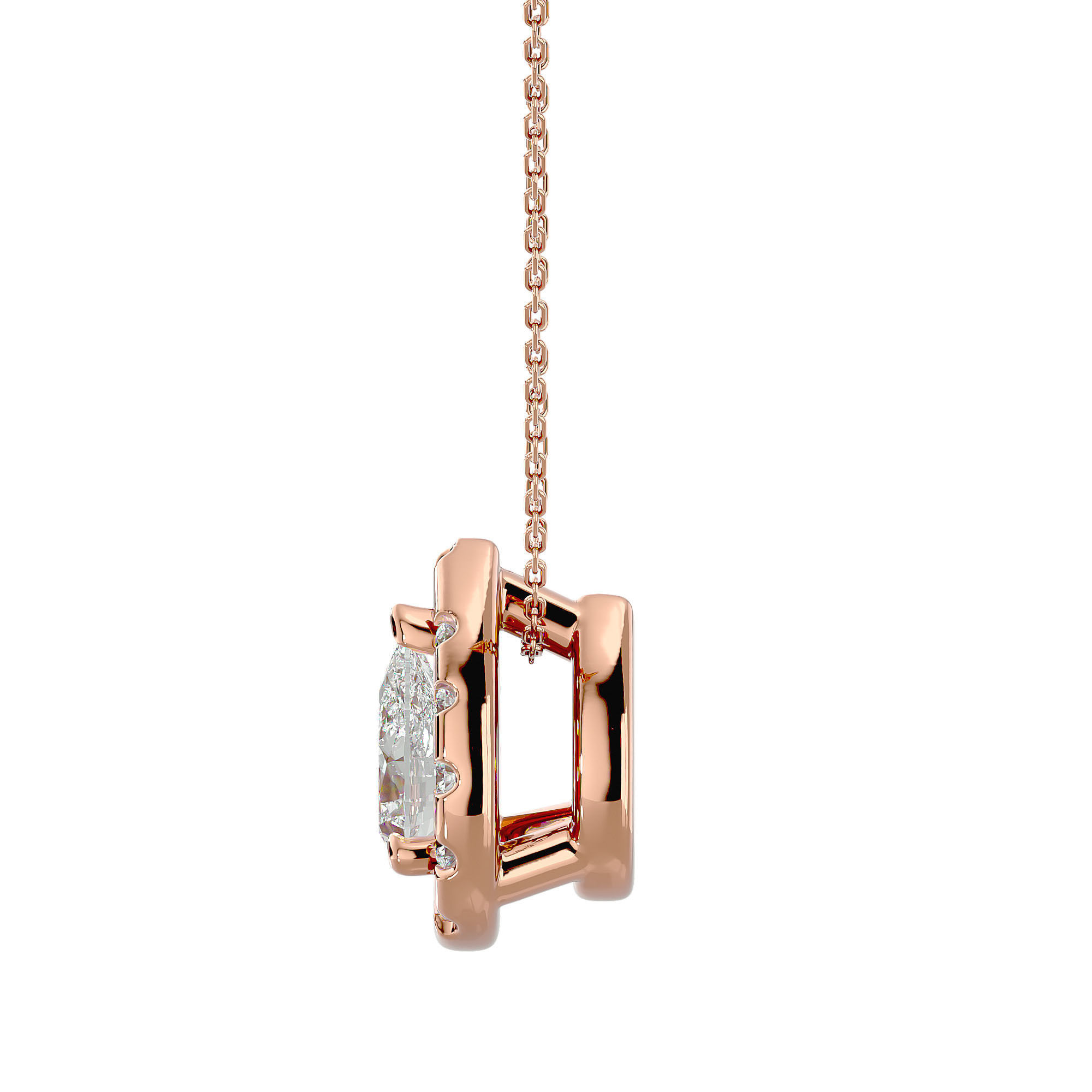 Pendant model gold with diamond 3D print model_7