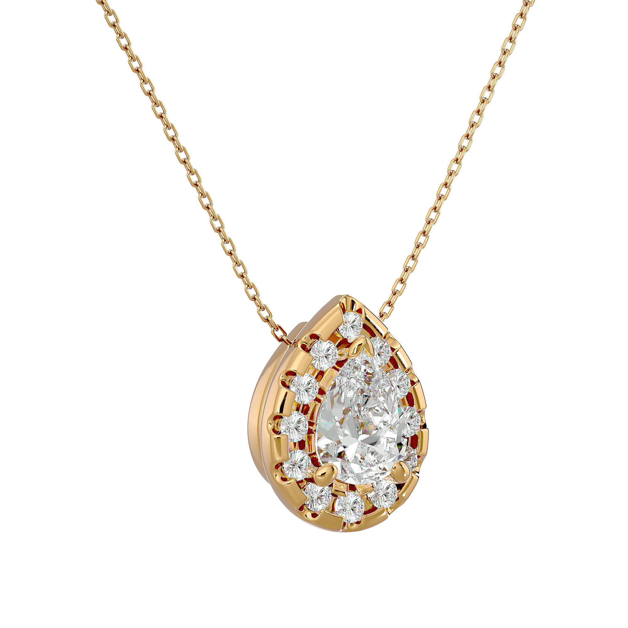 Pendant model gold with diamond 3D print model_4