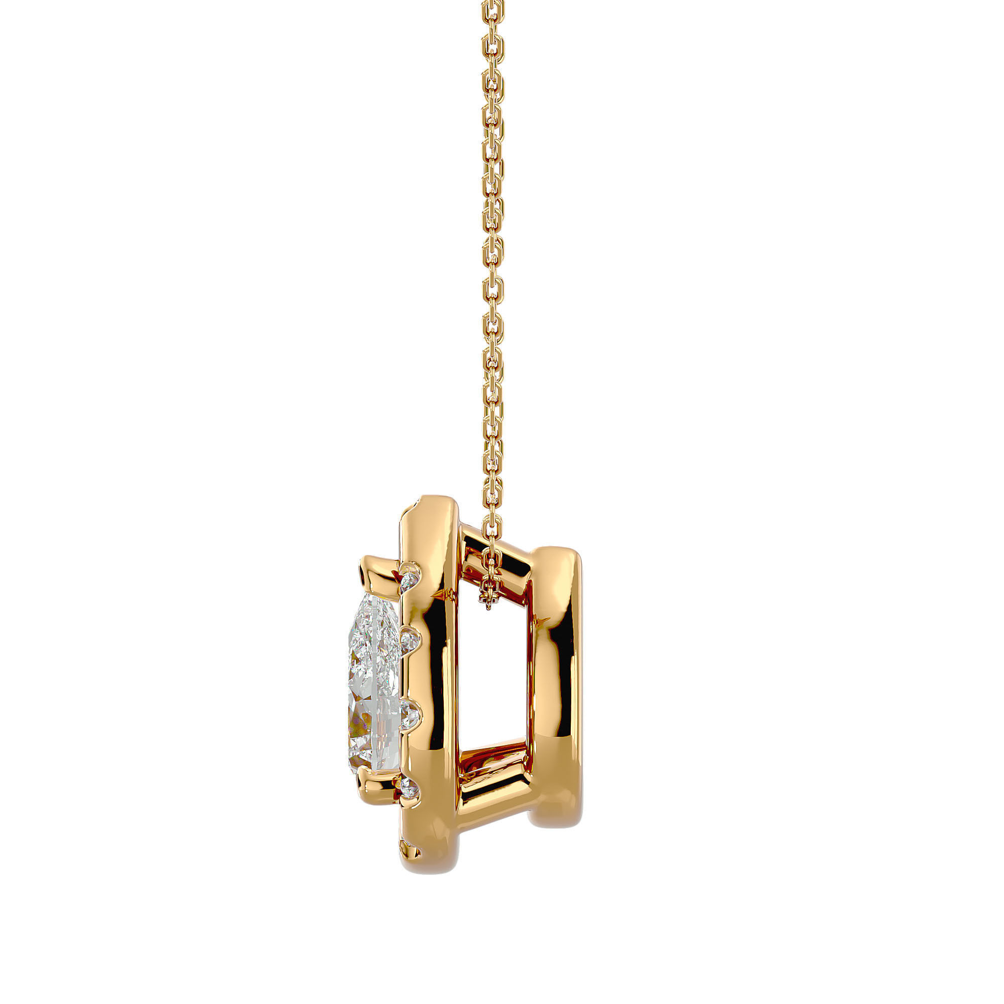 Pendant model gold with diamond 3D print model_6