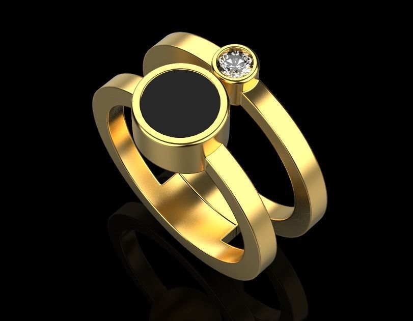 enamel and gemstone ring 3D print model_6