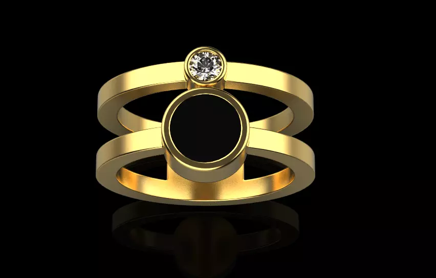 enamel and gemstone ring 3D print model_0