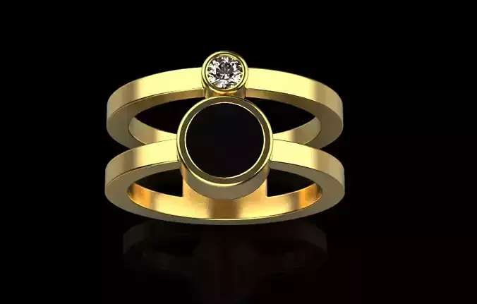 enamel and gemstone ring 3D print model enamel and gemstone ring 3D print model