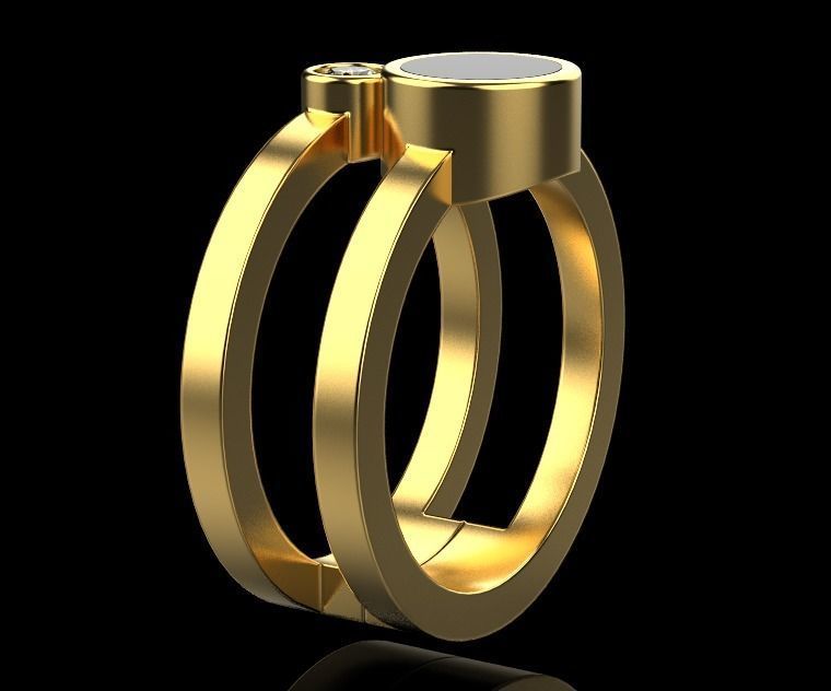 enamel and gemstone ring 3D print model_7