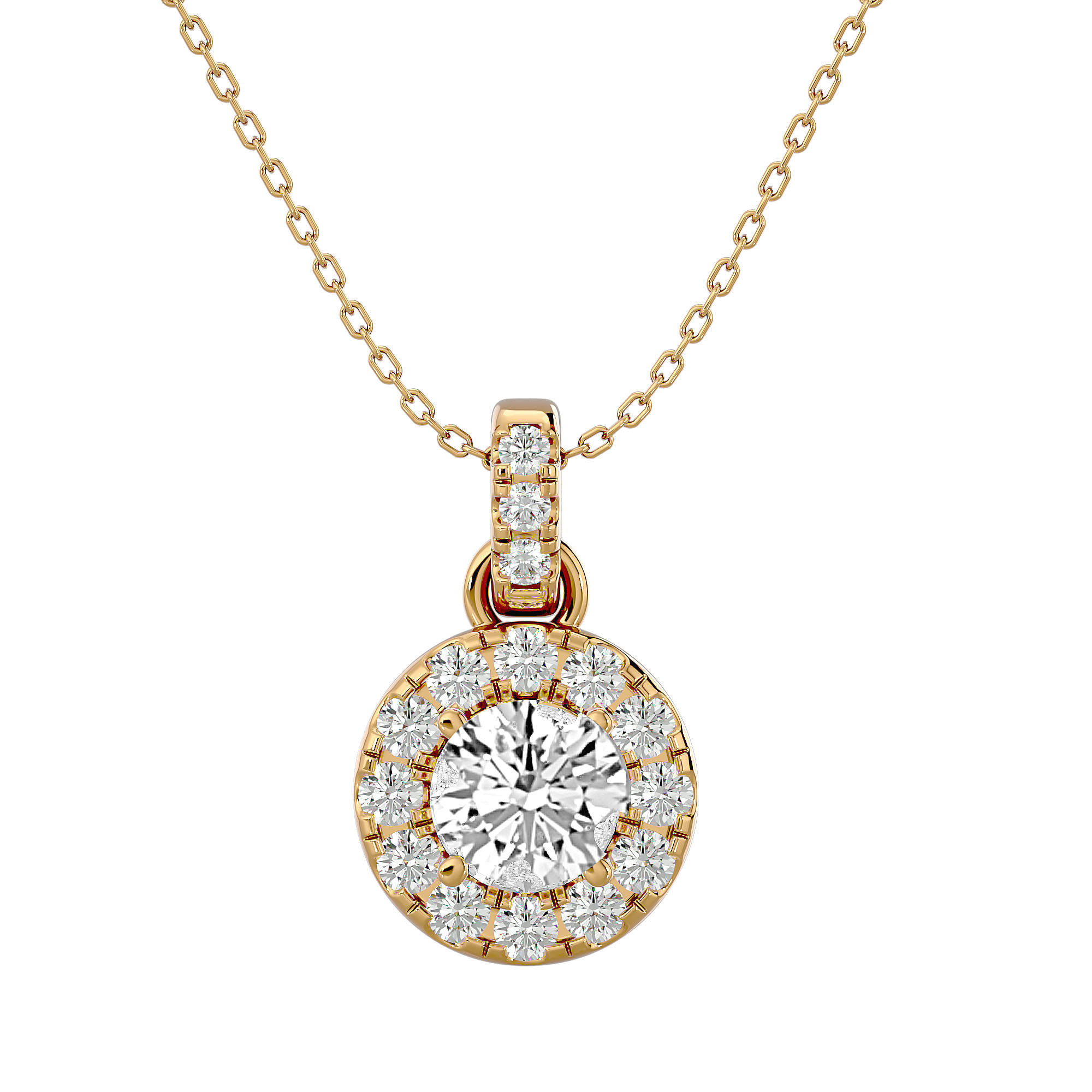 Pendant model gold with diamond 3D print model_1