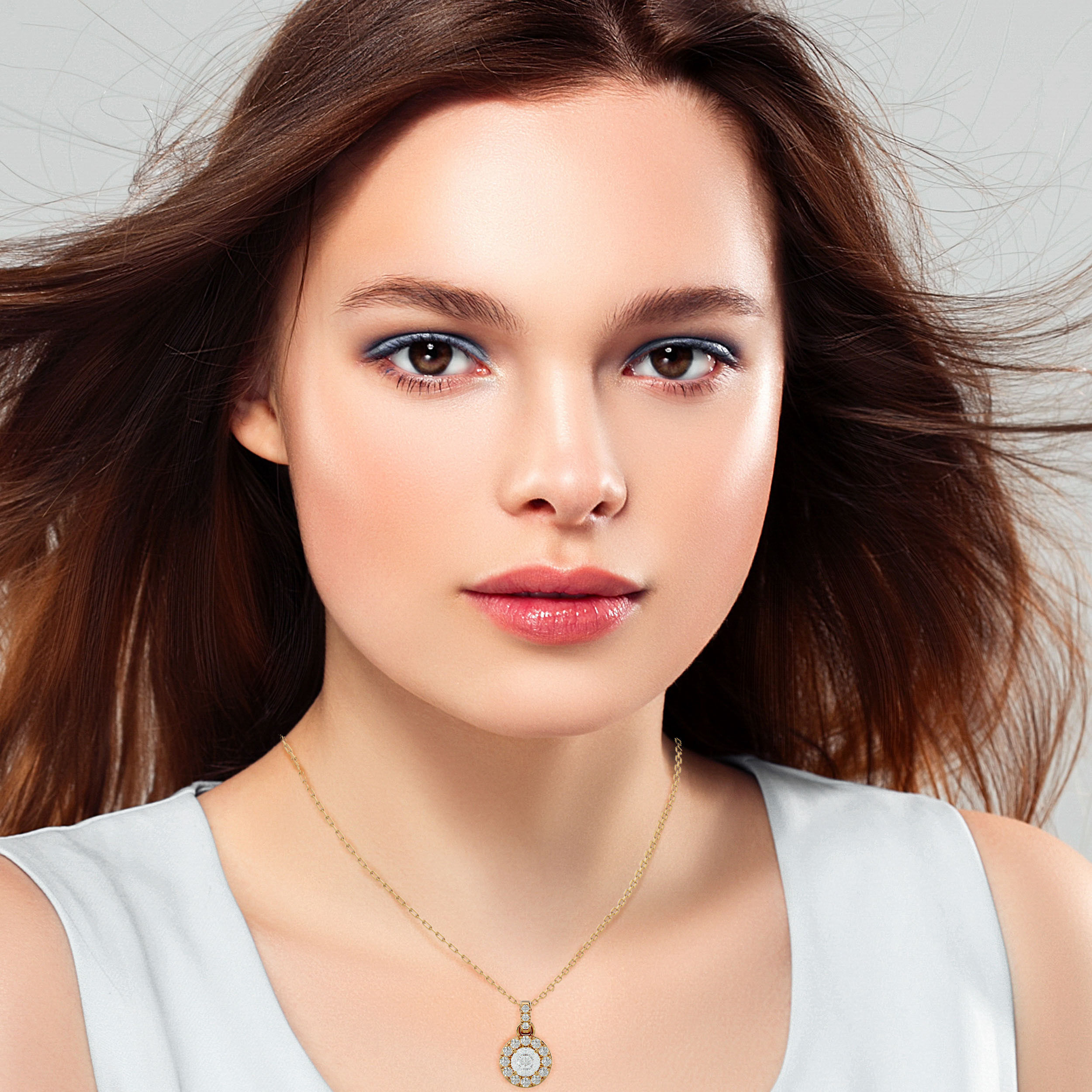 Pendant model gold with diamond 3D print model_15