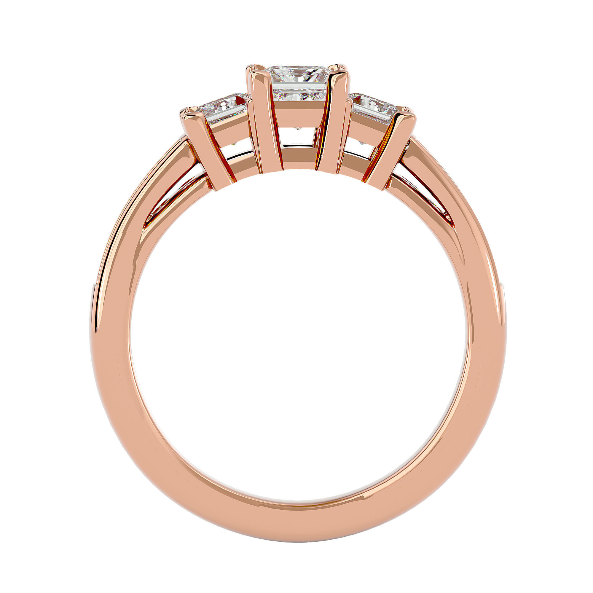 Solitaire ring model 3D print model_6