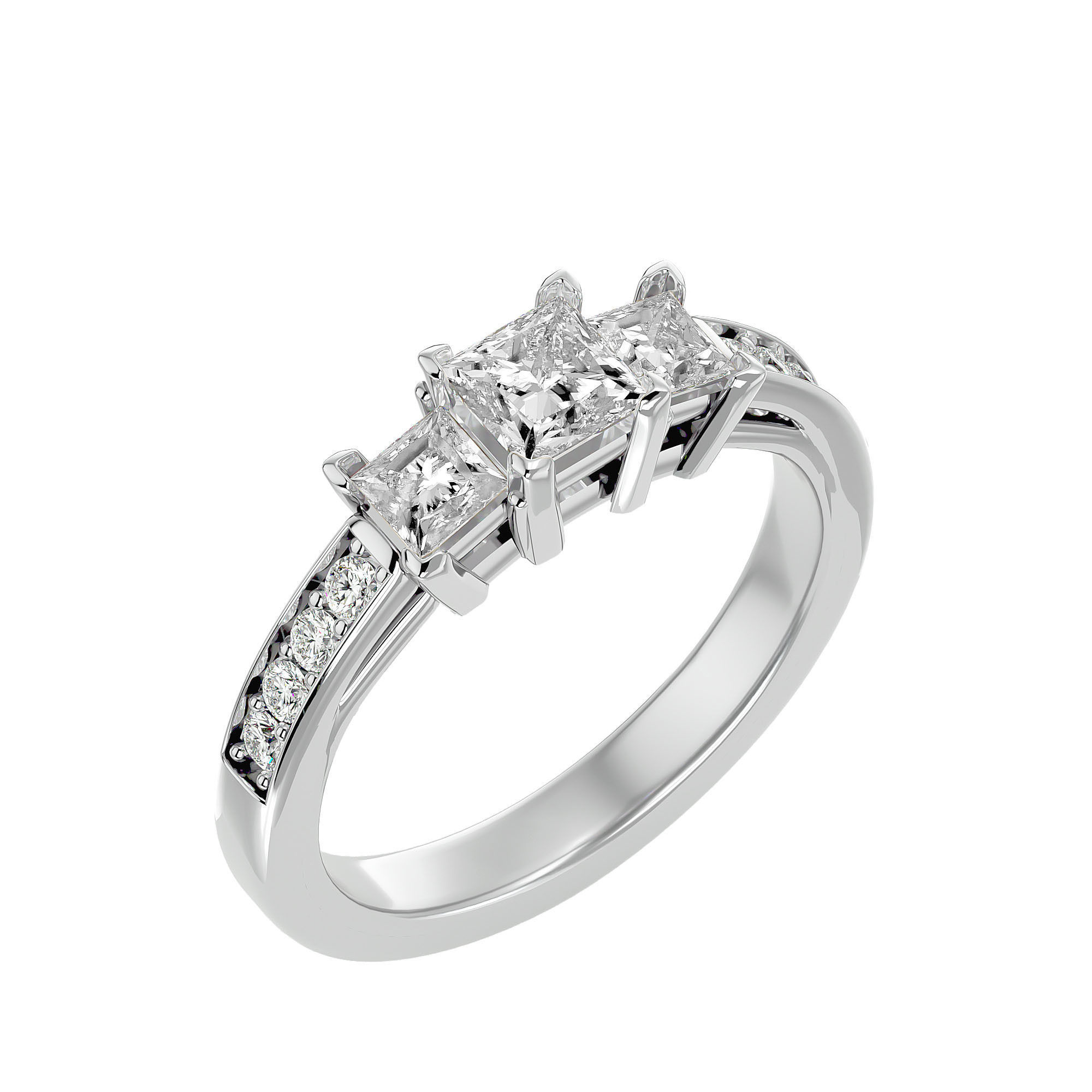Solitaire ring model 3D print model_10