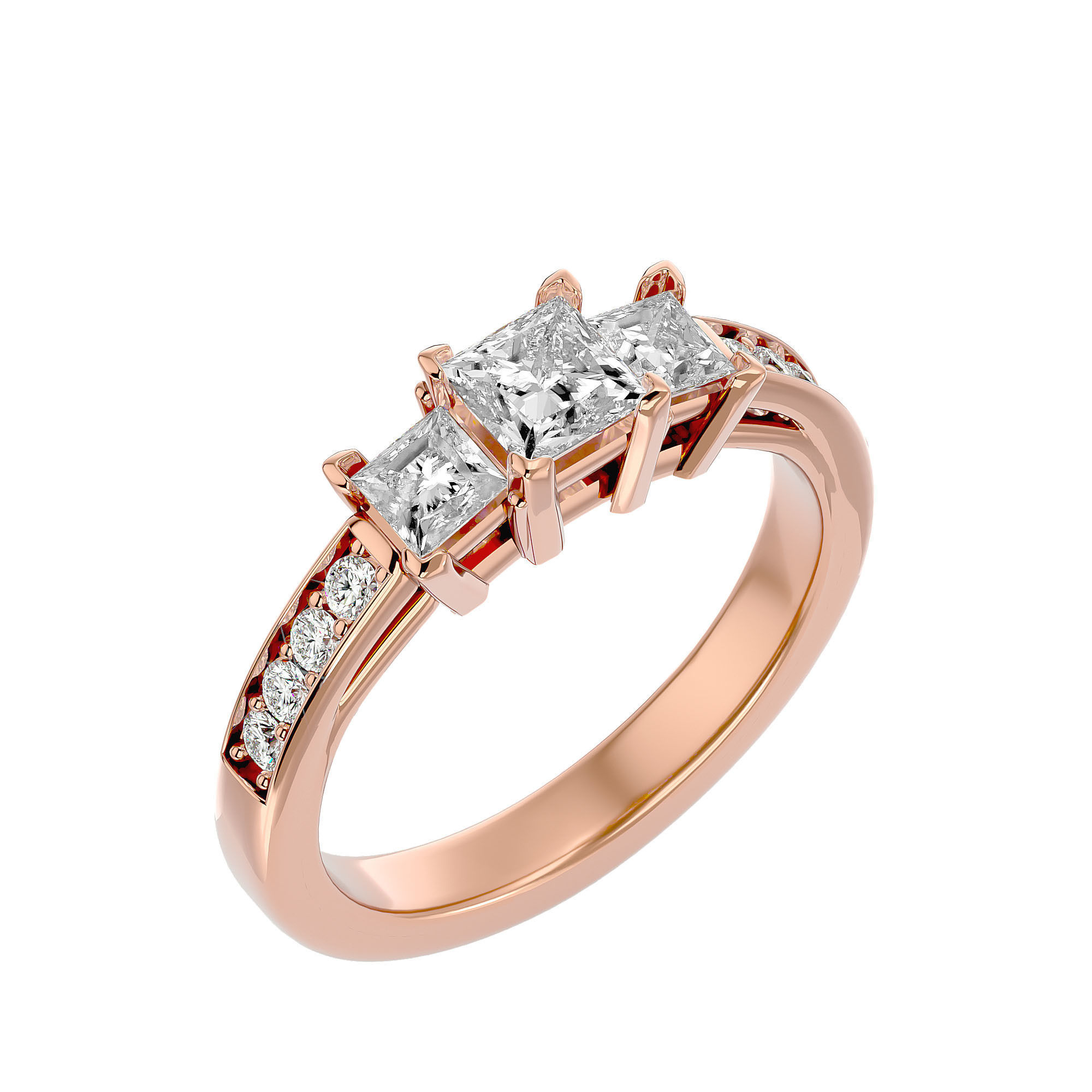 Solitaire ring model 3D print model_12