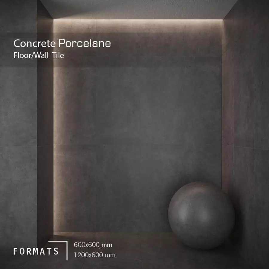 Concrete Anthracite Floor Tile Texture_0