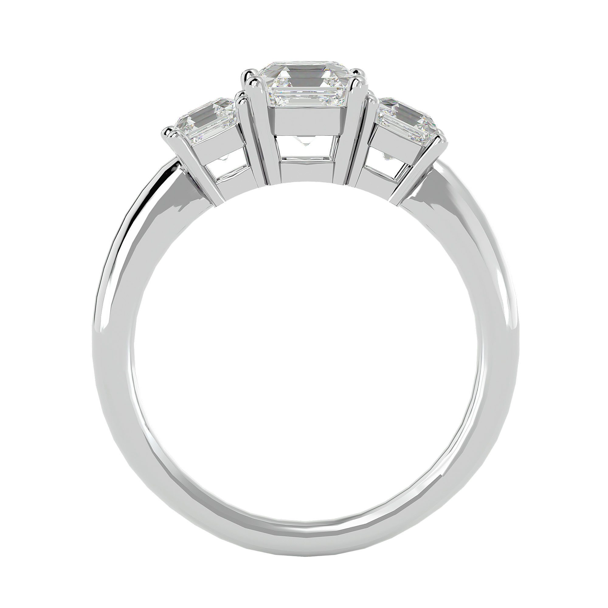 Solitaire ring model 3D print model_4