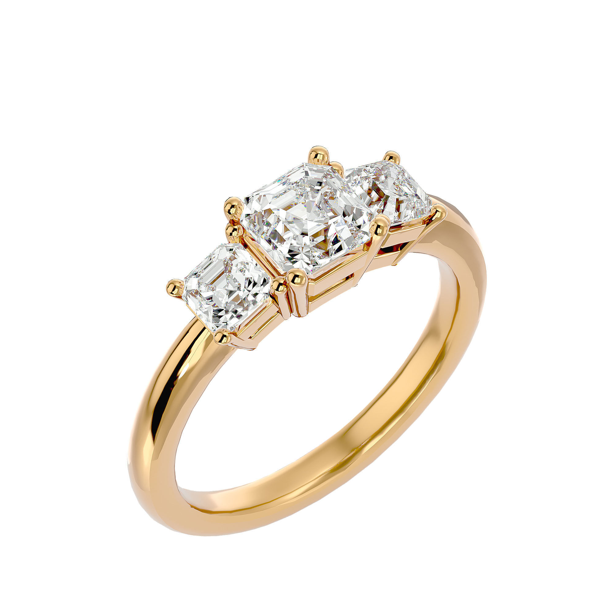 Solitaire ring model 3D print model_11