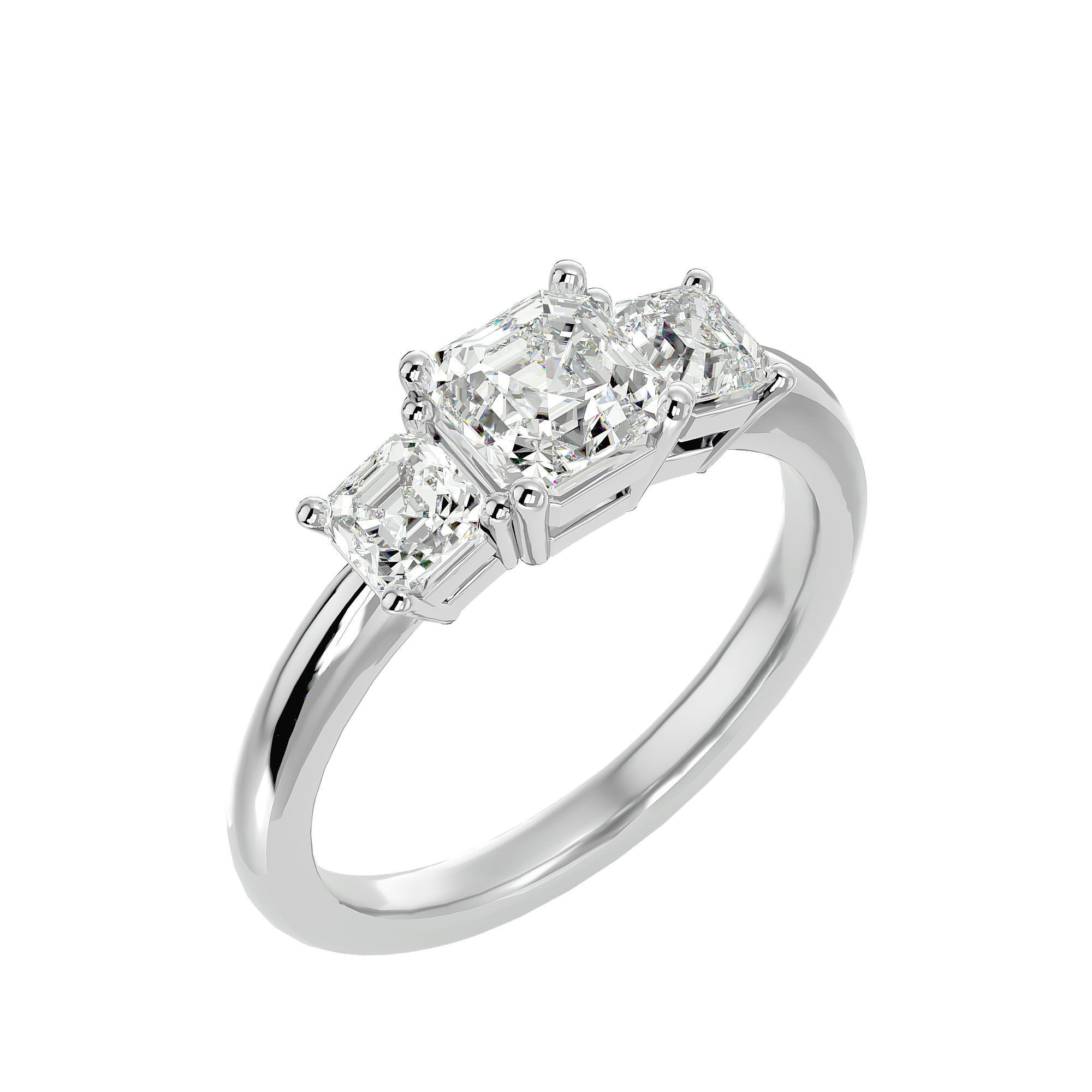 Solitaire ring model 3D print model_10