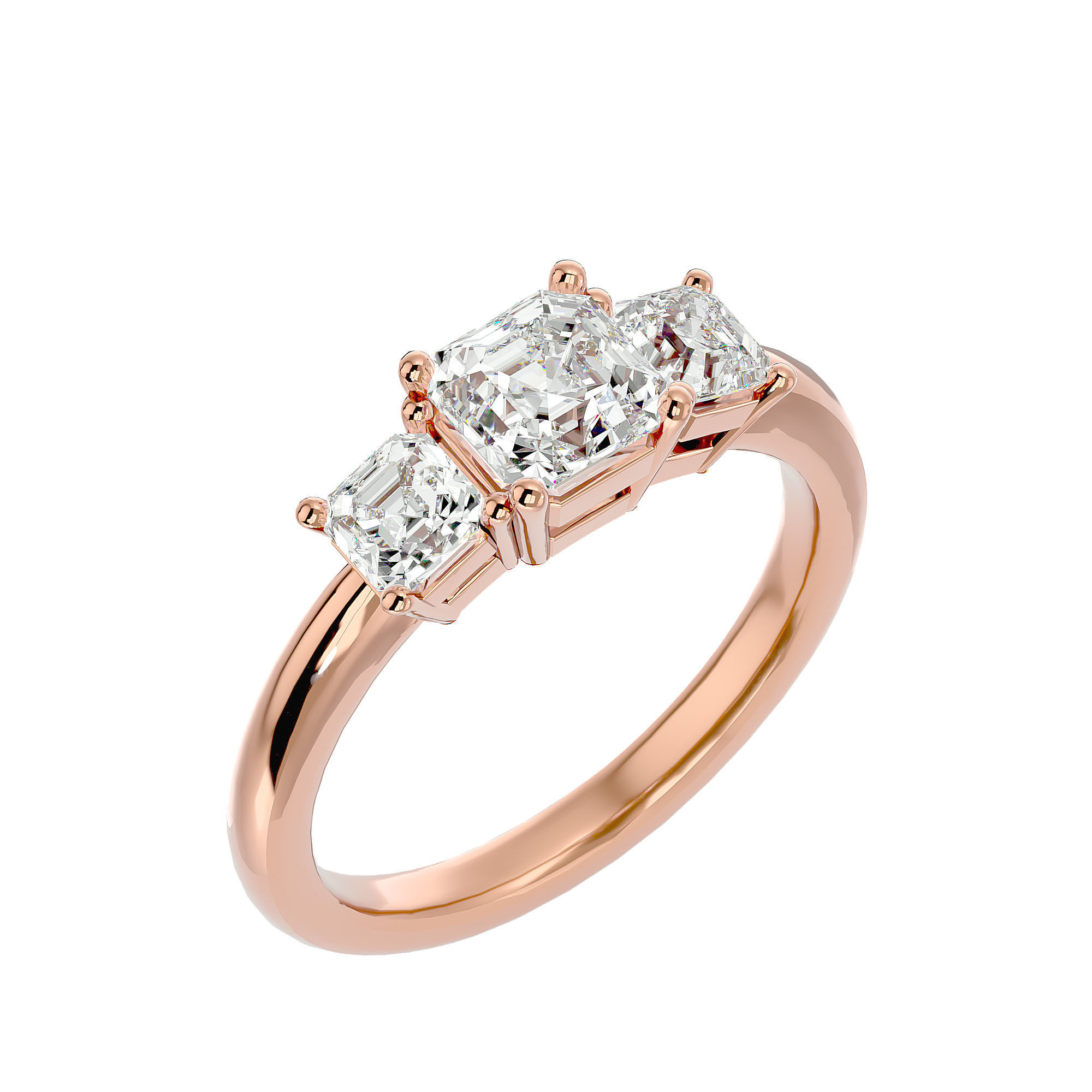 Solitaire ring model 3D print model_12