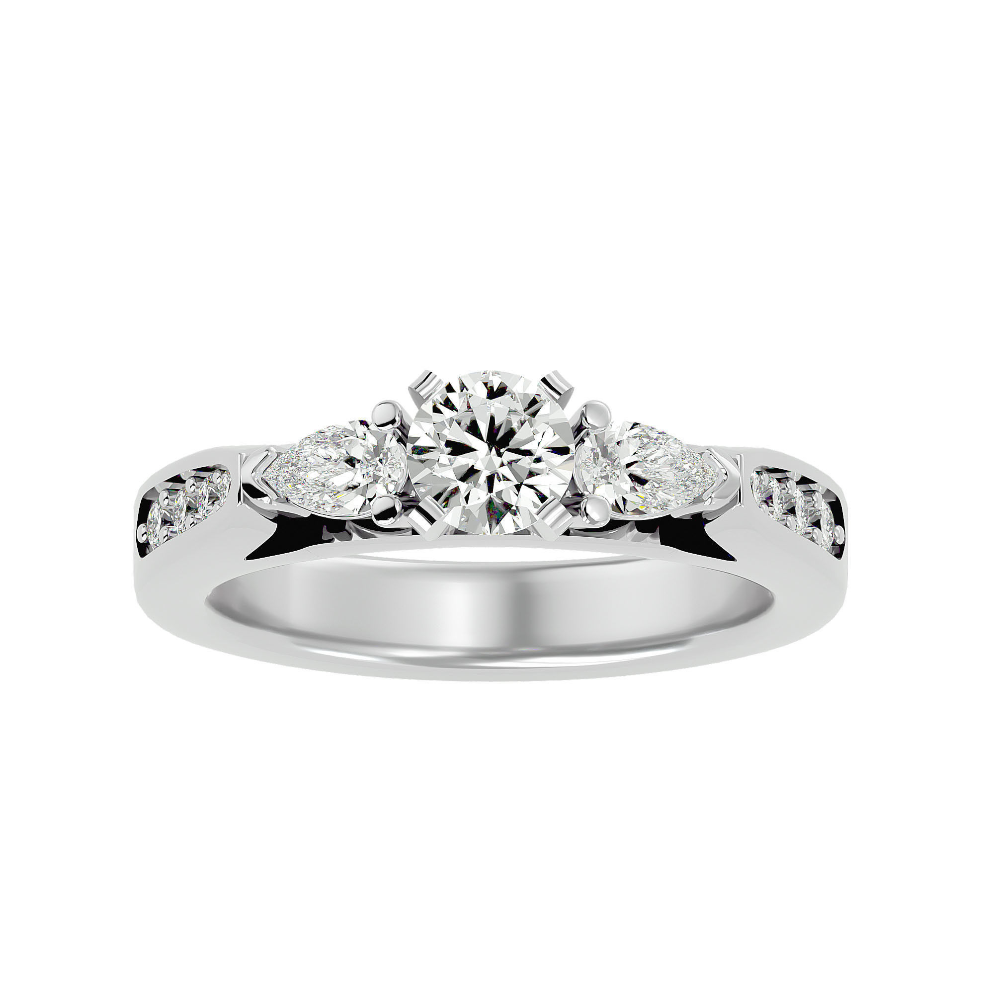 Solitaire ring model 3D print model_2
