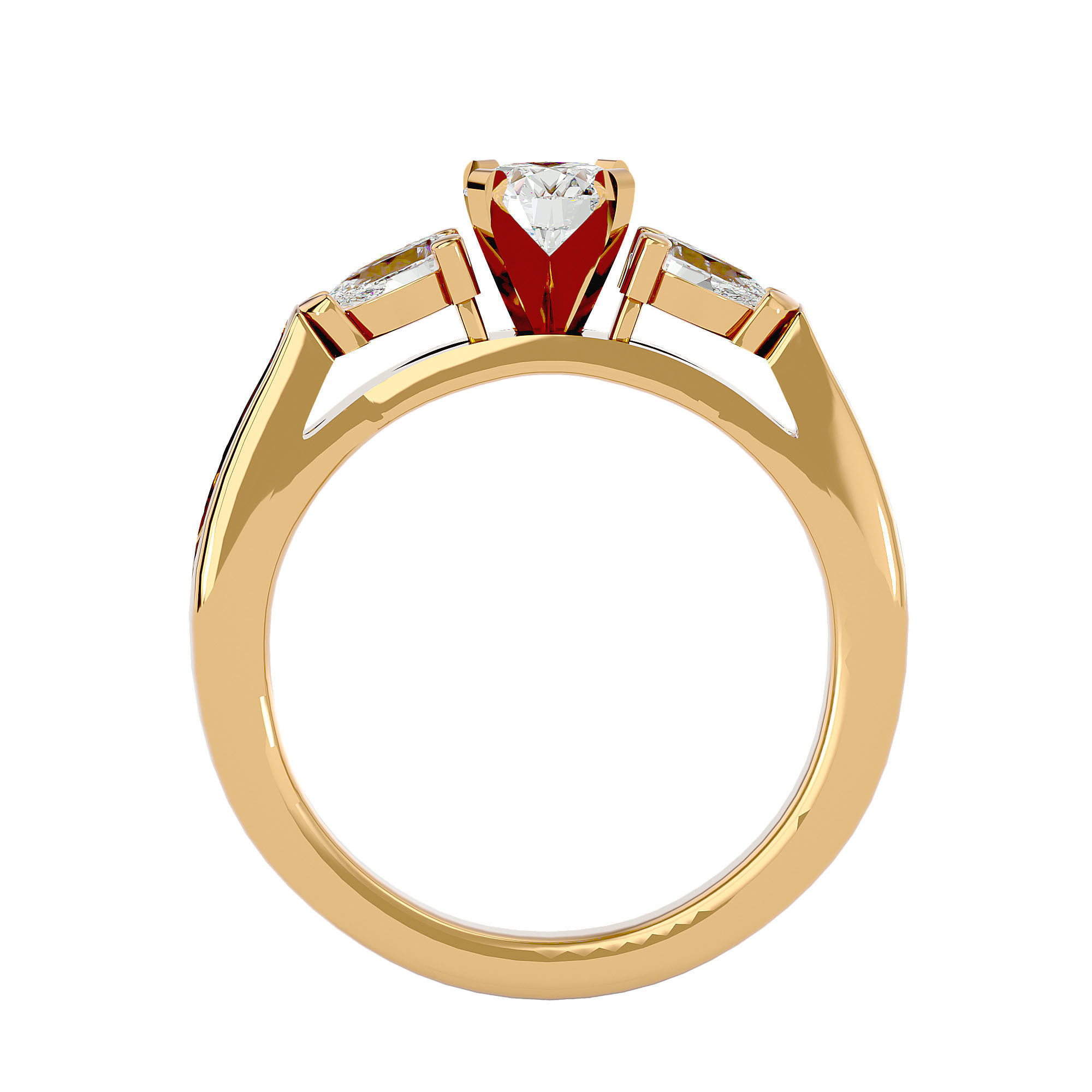 Solitaire ring model 3D print model_5