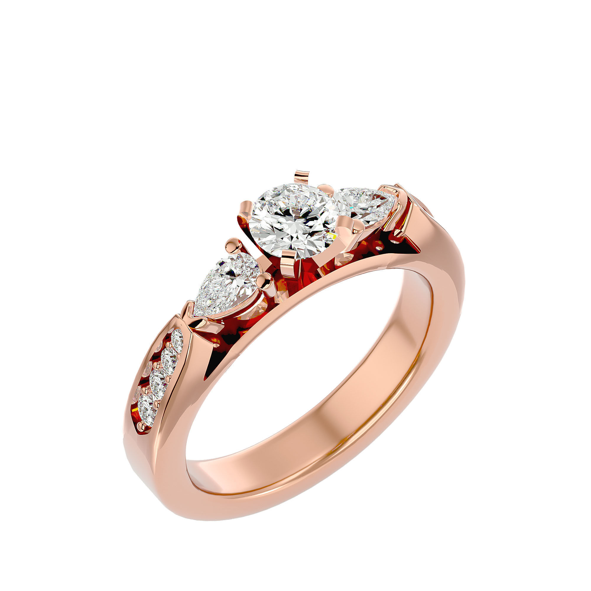 Solitaire ring model 3D print model_12
