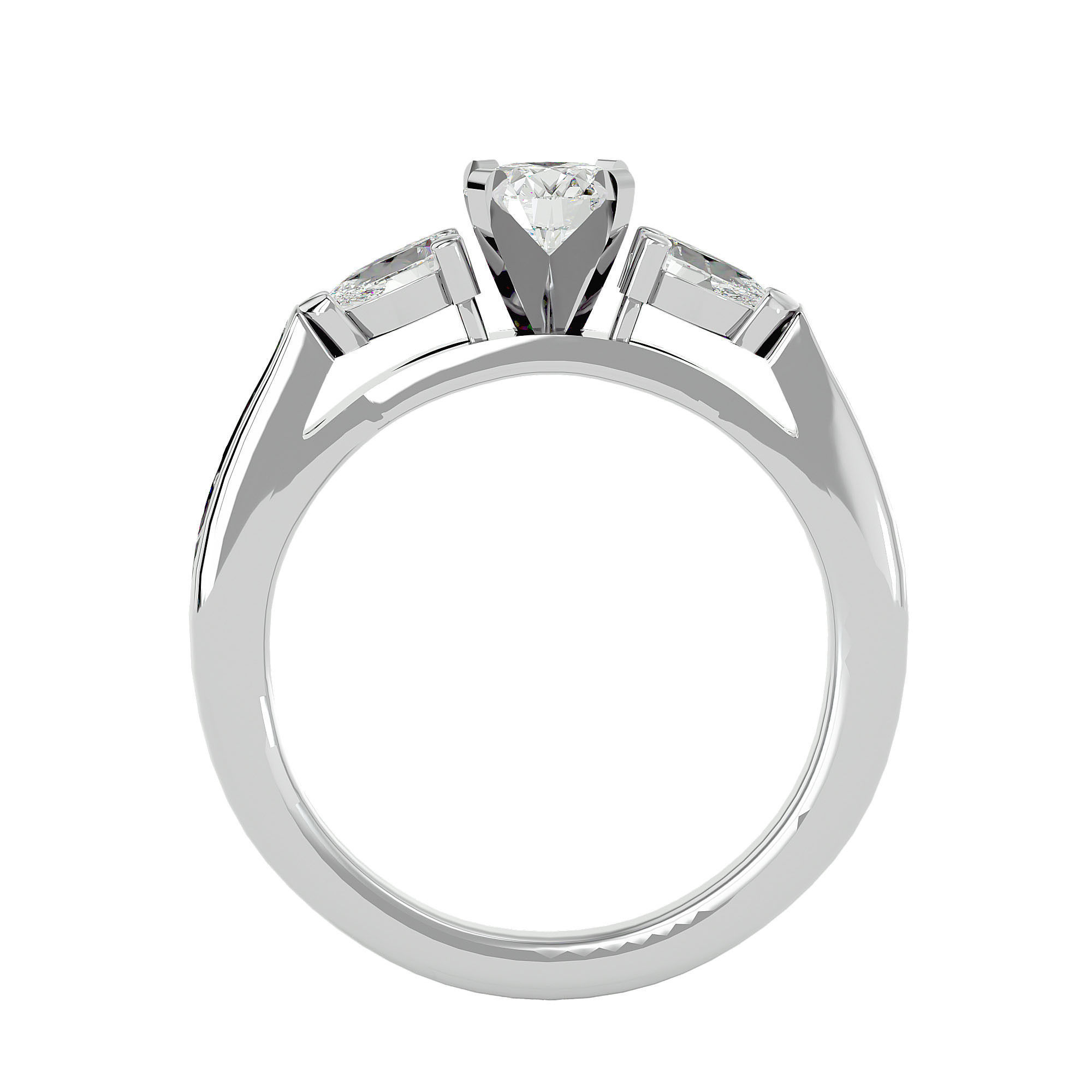 Solitaire ring model 3D print model_4