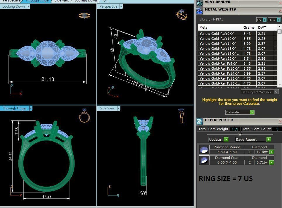 Solitaire ring model 3D print model_4
