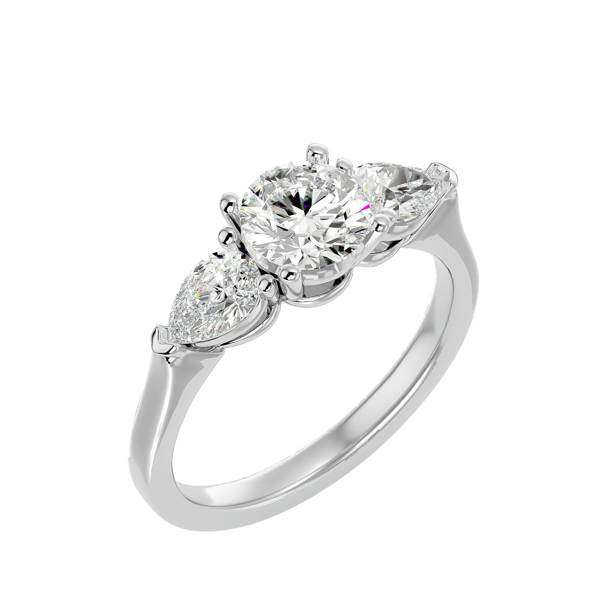 Solitaire ring model 3D print model_10