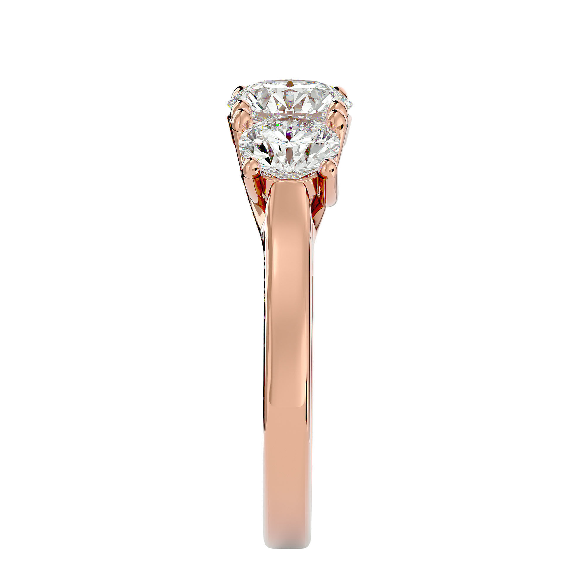 Solitaire ring model 3D print model_7