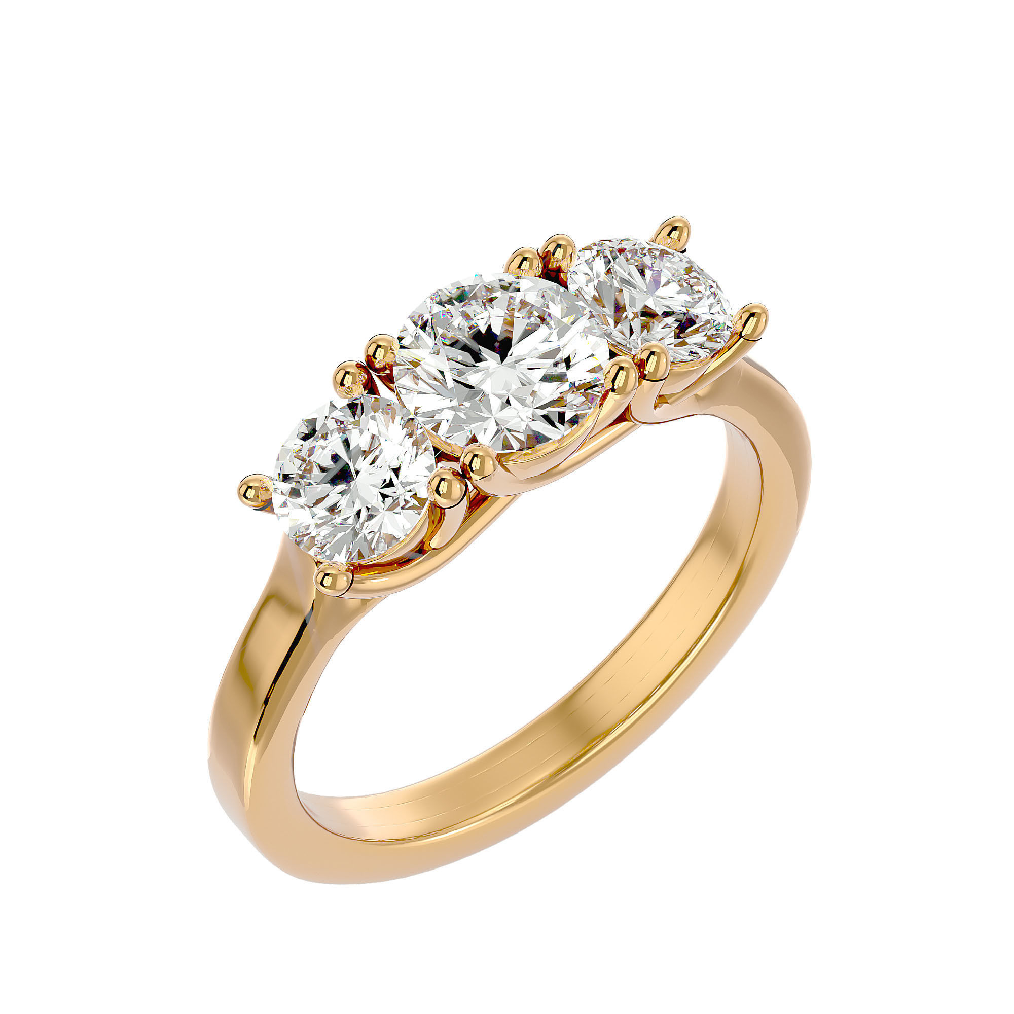 Solitaire ring model 3D print model_10