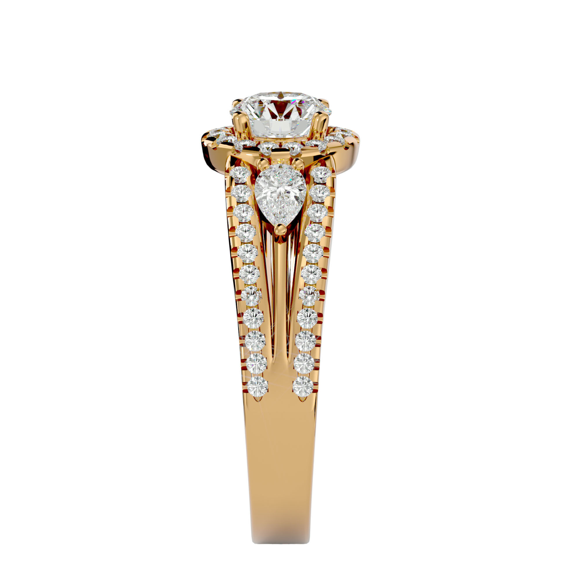 Solitaire ring model 3D print model_6