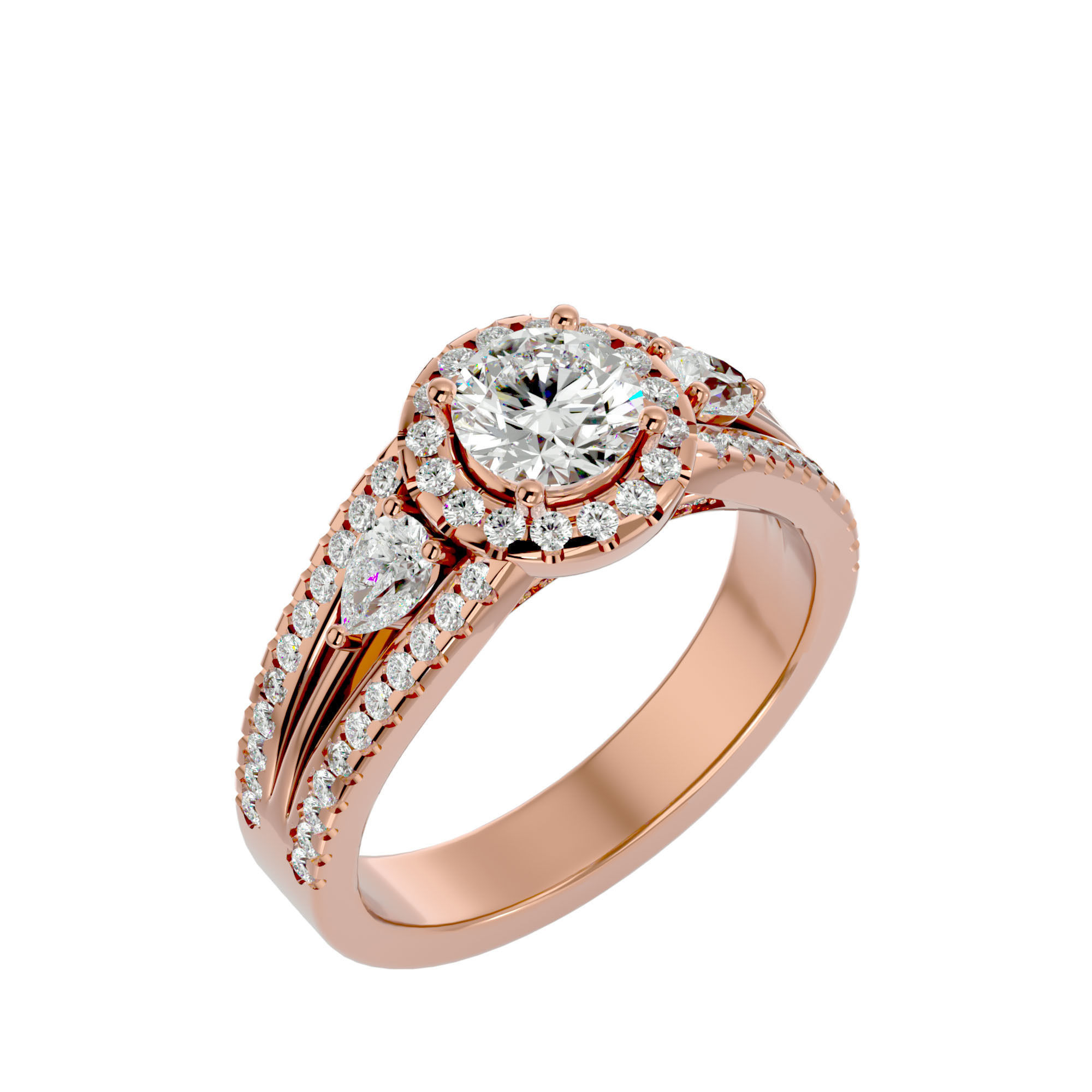 Solitaire ring model 3D print model_11