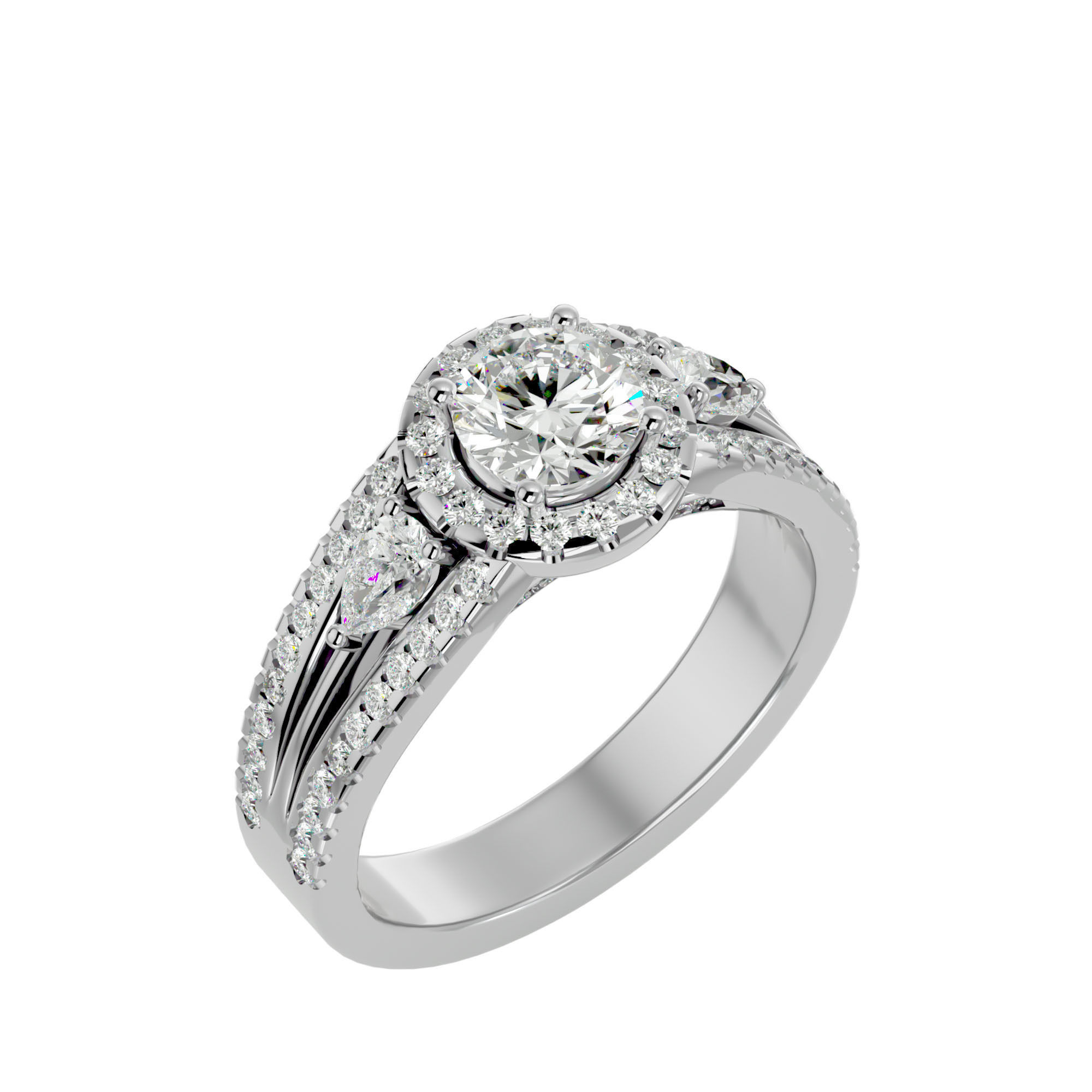Solitaire ring model 3D print model_9