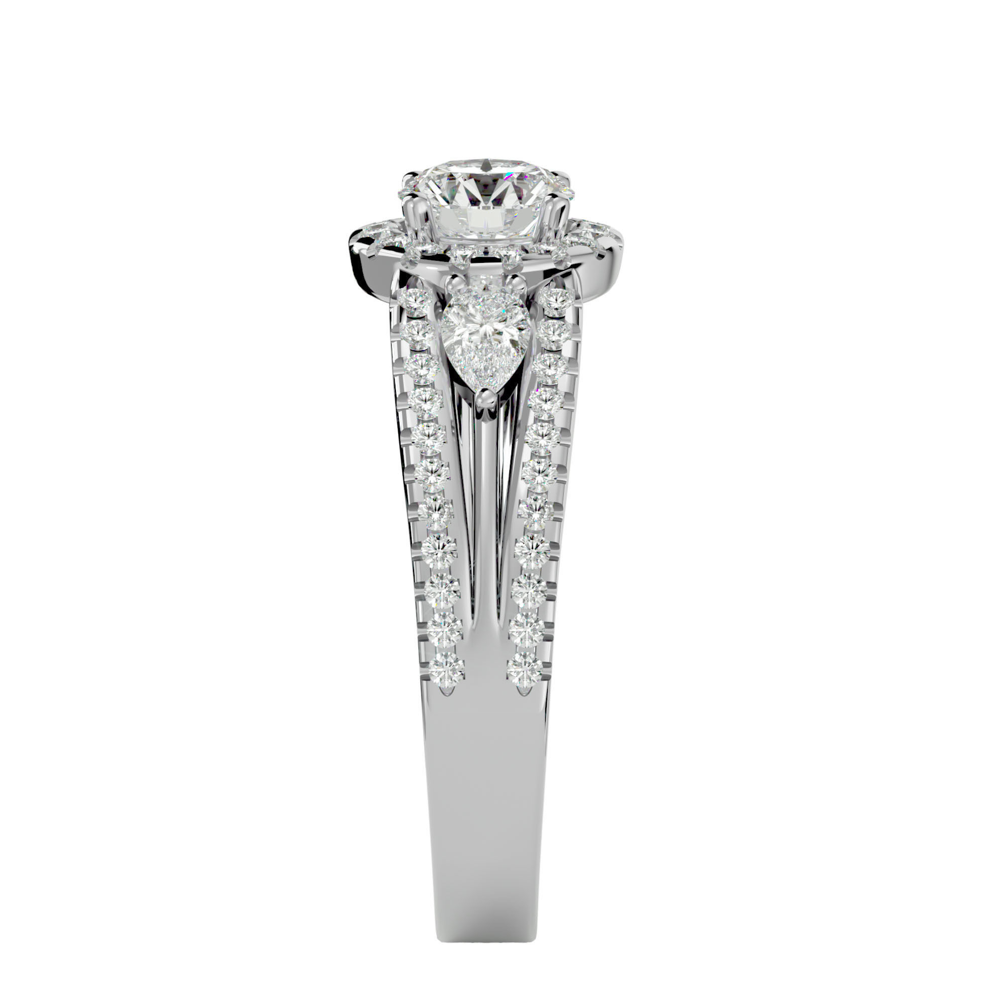 Solitaire ring model 3D print model_8