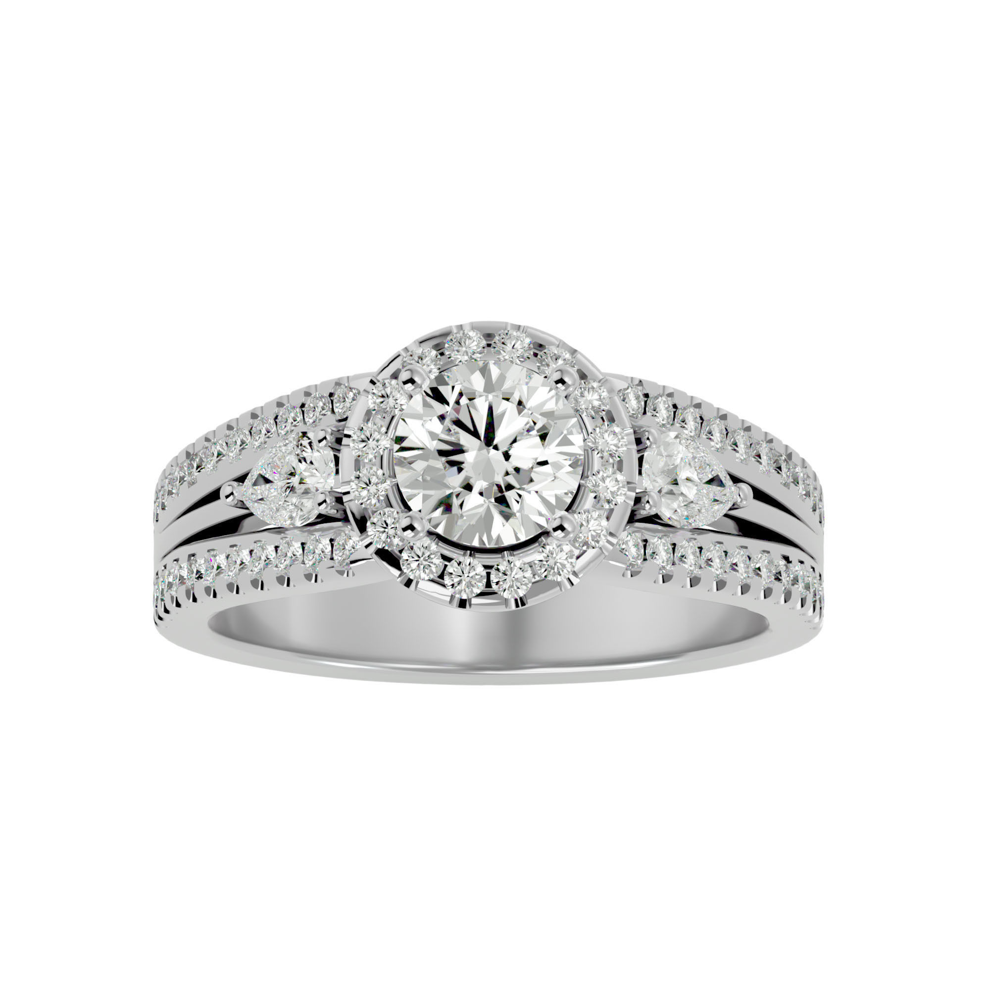 Solitaire ring model 3D print model_2