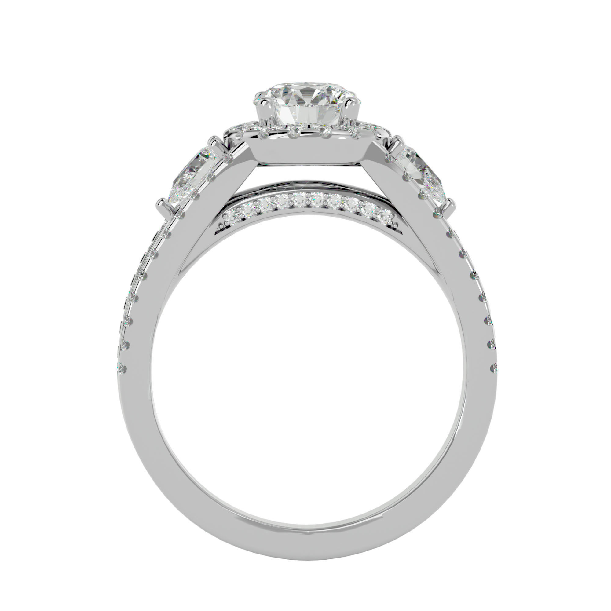 Solitaire ring model 3D print model_3