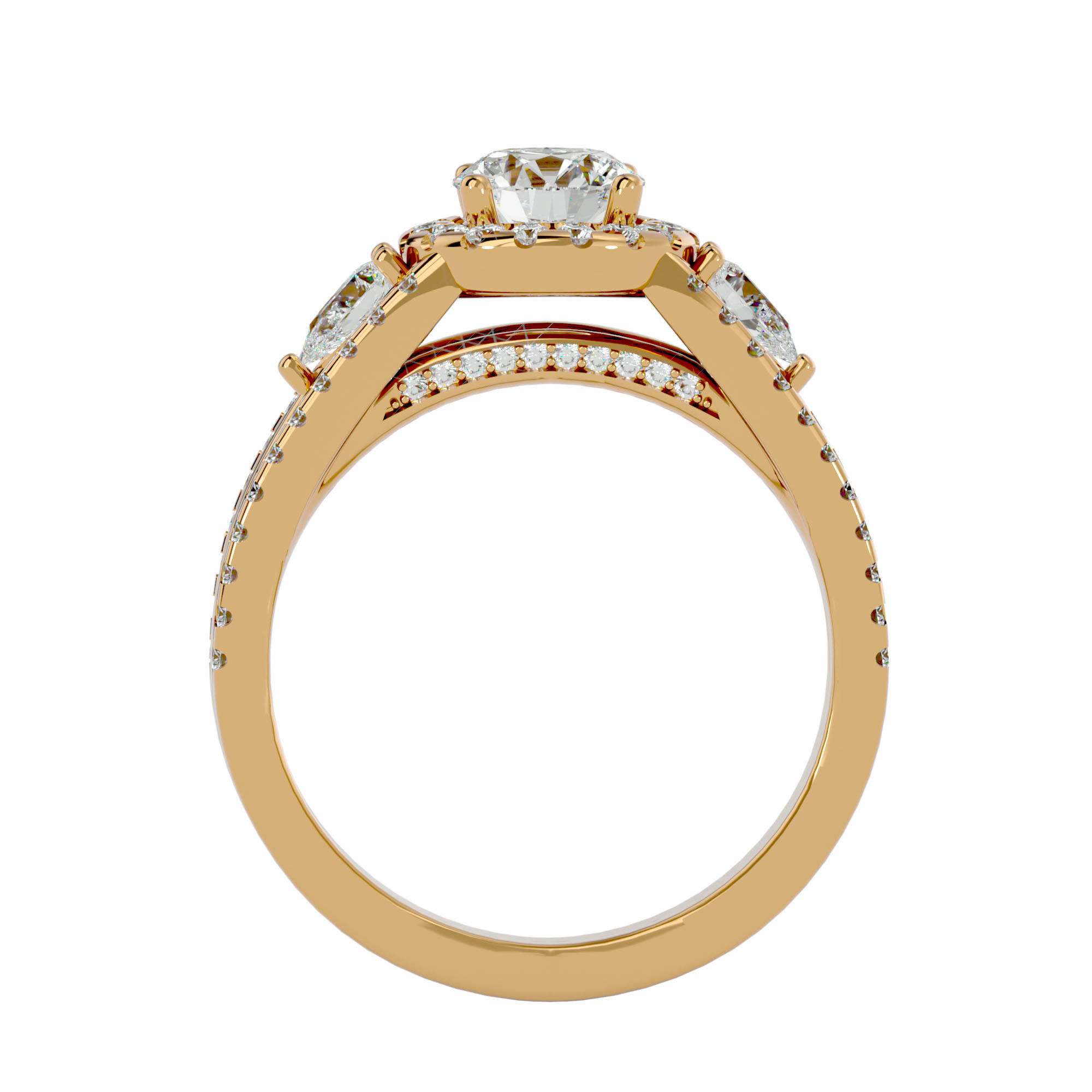 Solitaire ring model 3D print model_4