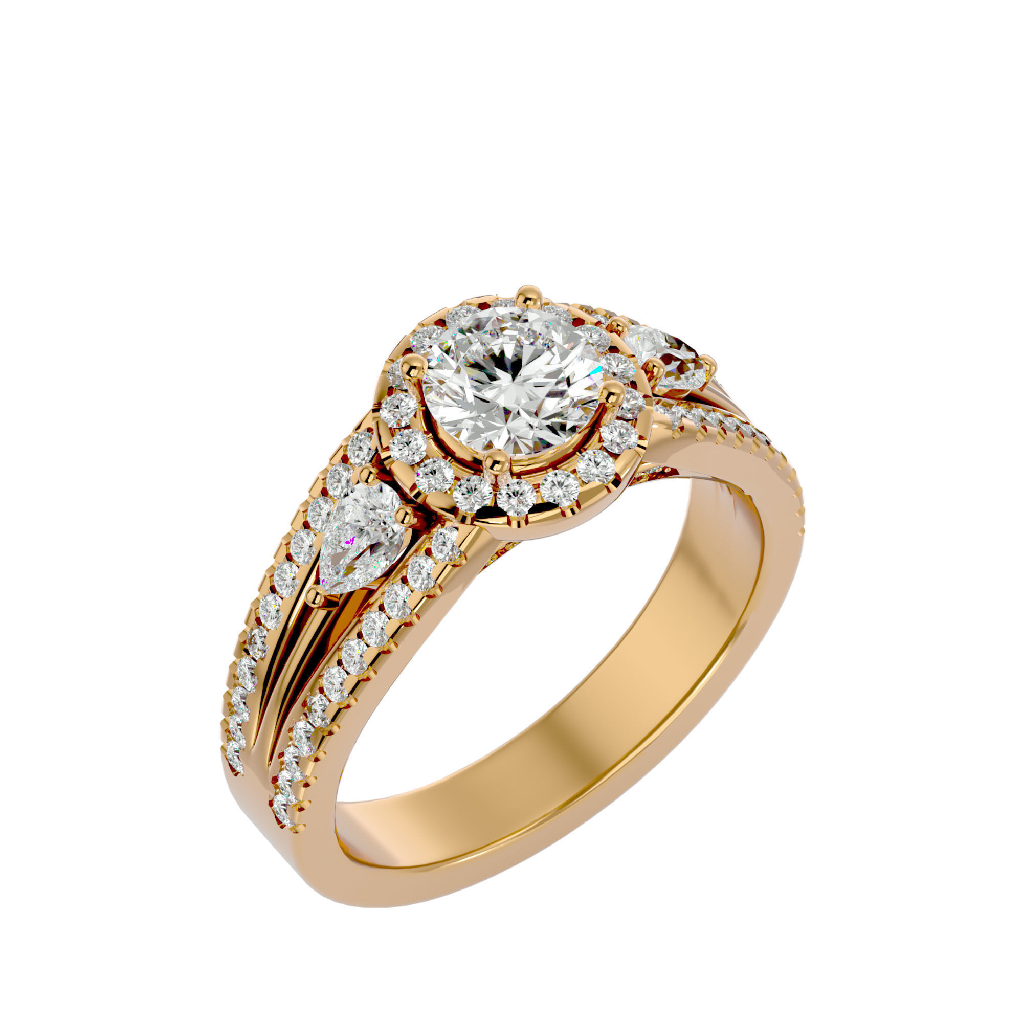 Solitaire ring model 3D print model_10