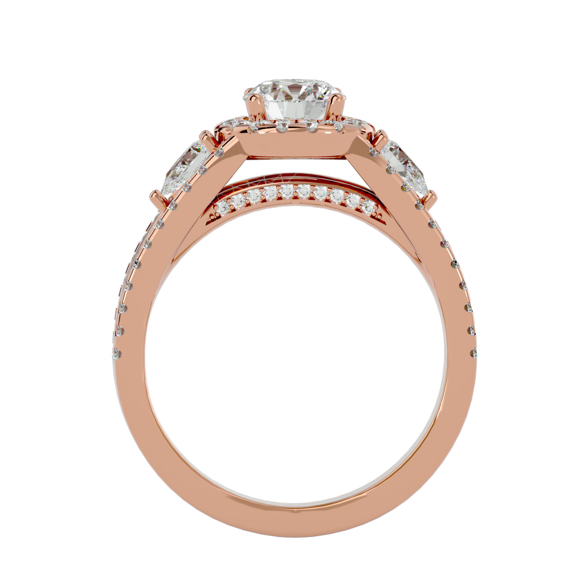 Solitaire ring model 3D print model_5