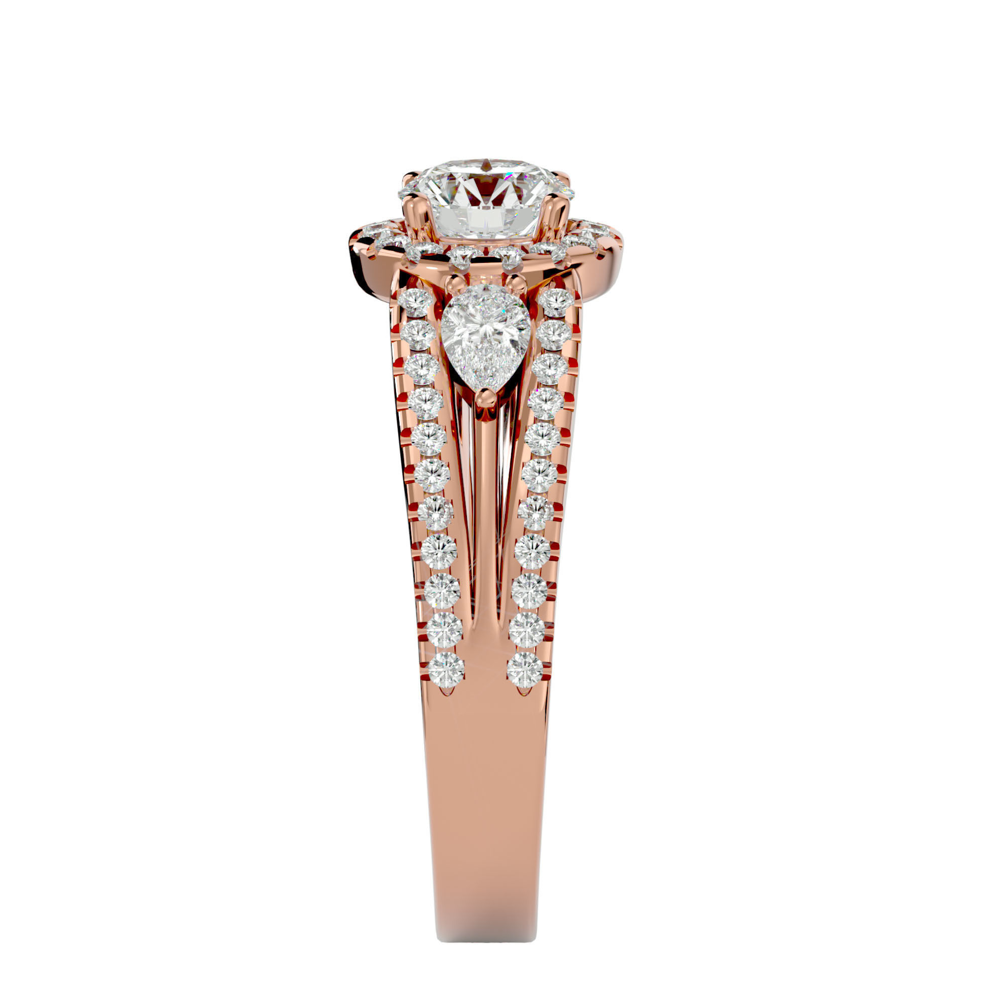 Solitaire ring model 3D print model_7