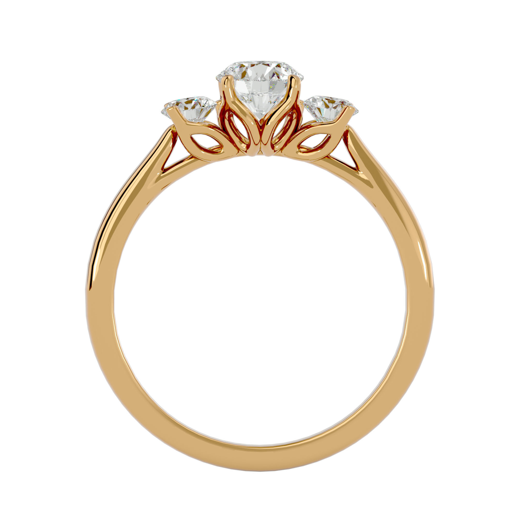 Solitaire ring model 3D print model_5