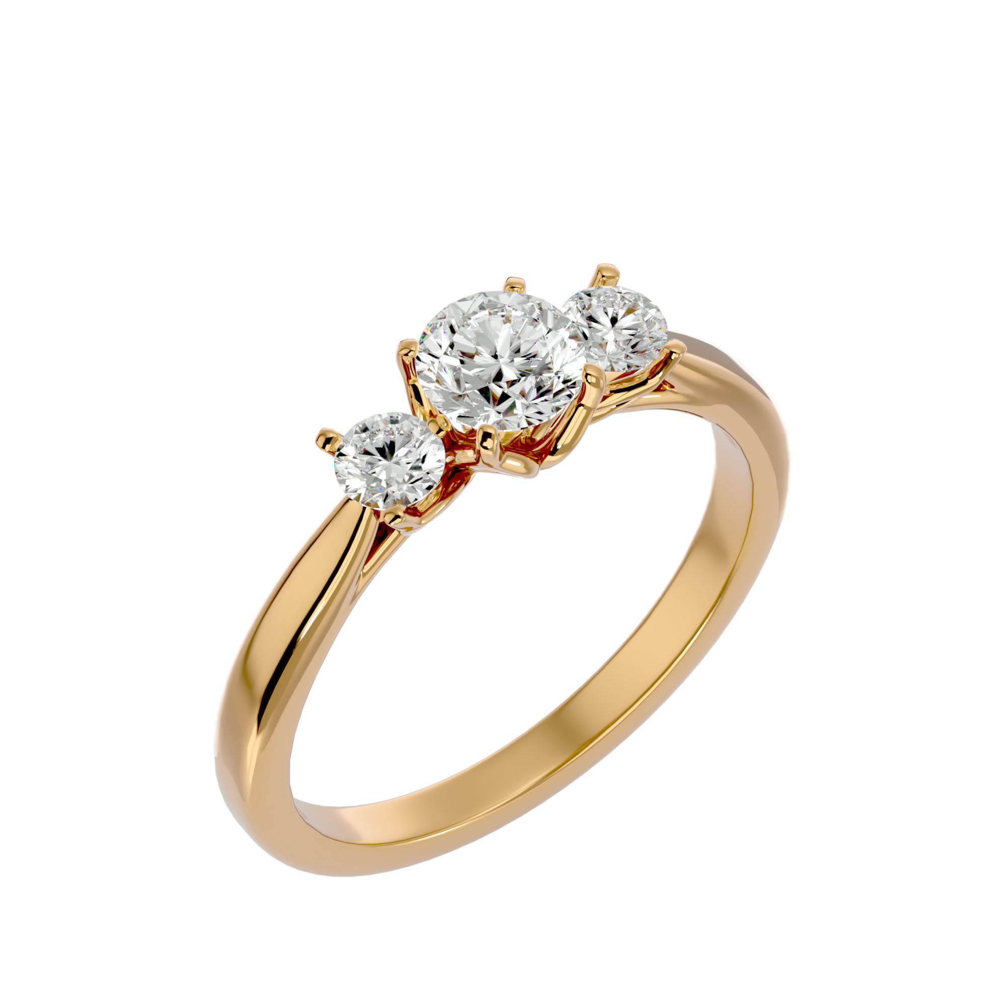 Solitaire ring model 3D print model_11