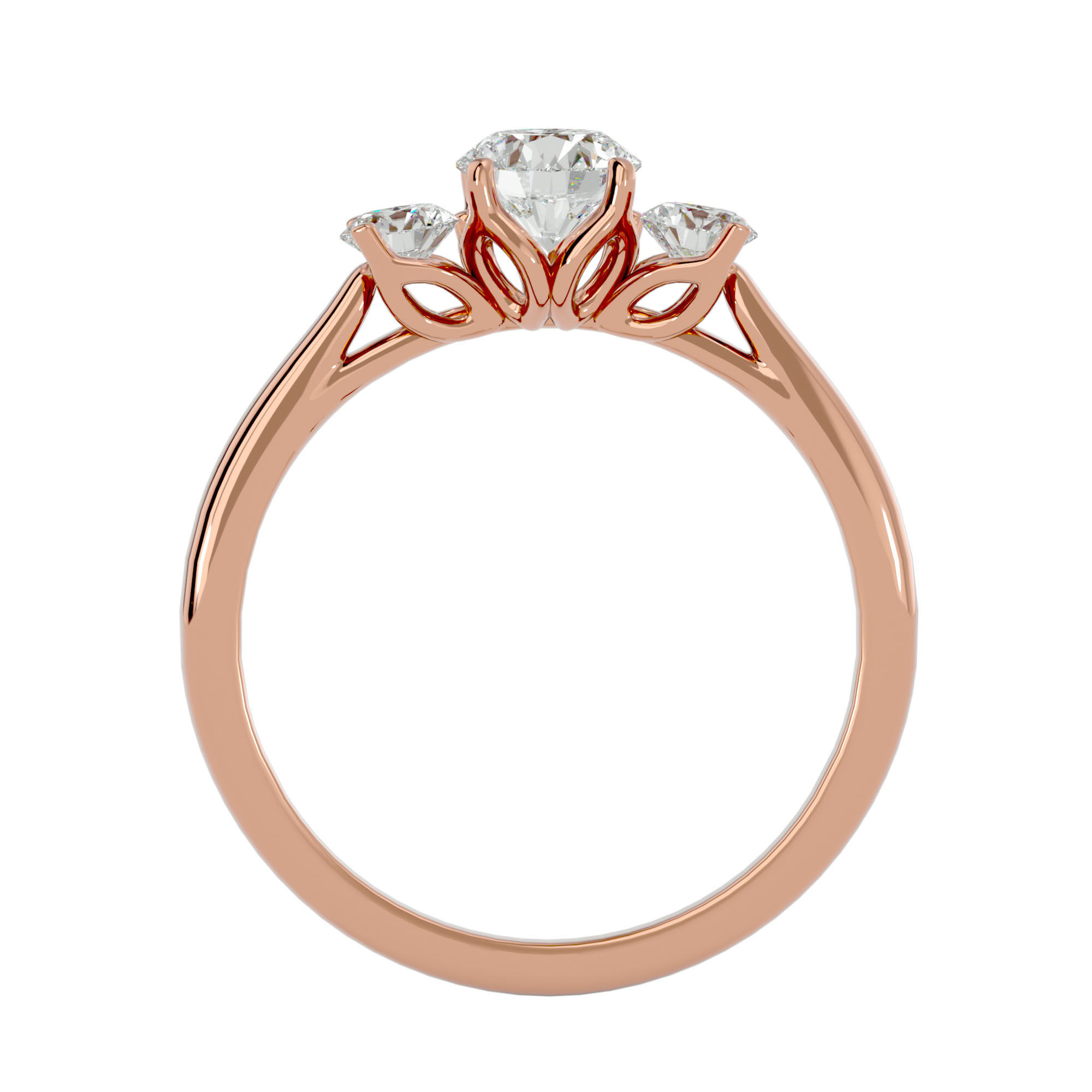 Solitaire ring model 3D print model_6